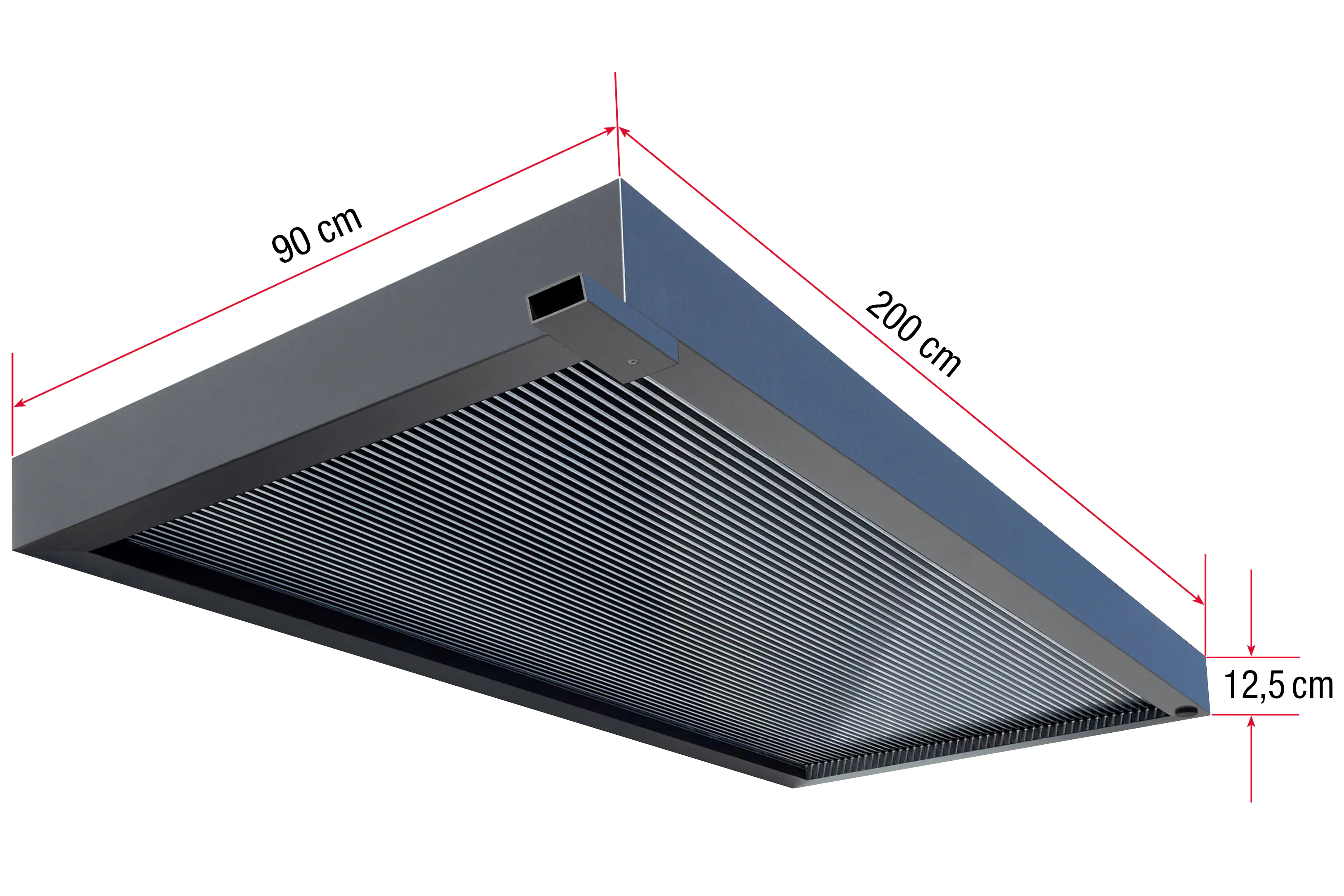 Gutta Vordach Rechteckvordach 200 x 90 x 12,5 cm anthrazit BS 3D-LINE