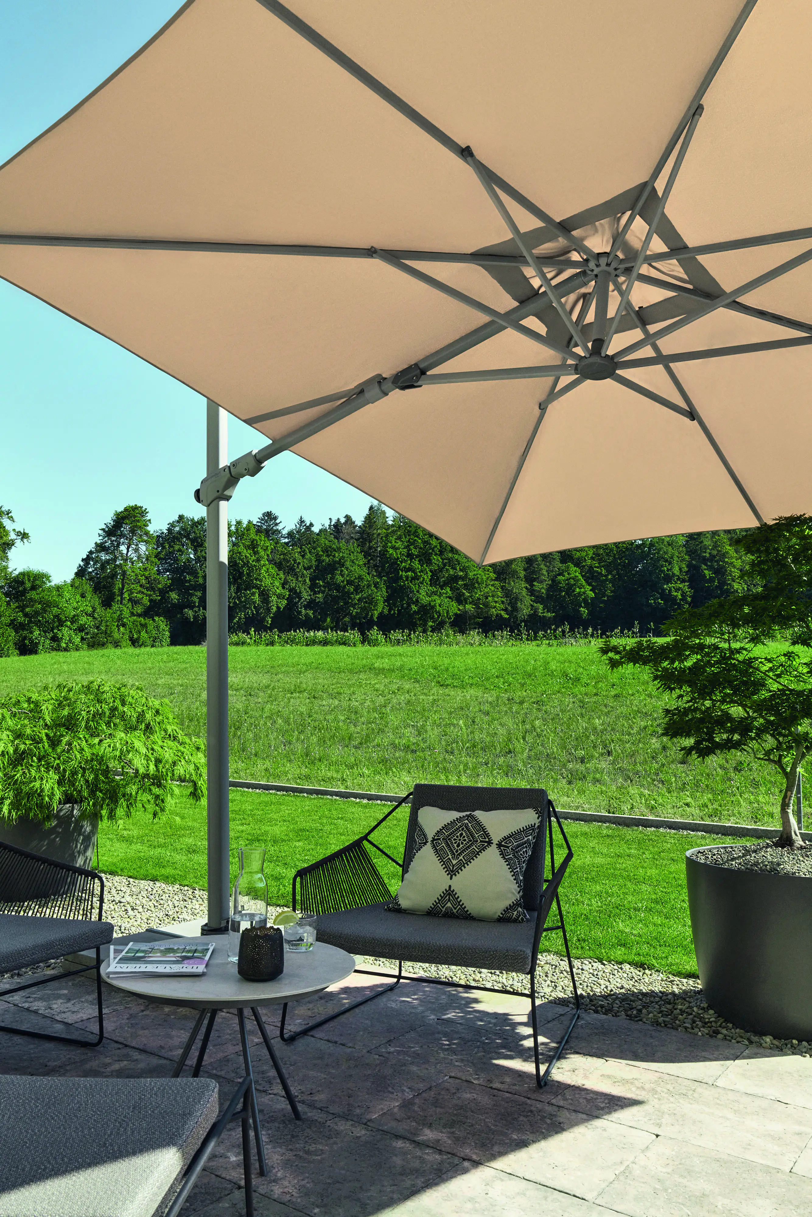 Suncomfort Sonnenschirm Varioflex beige 300 x 300 cm inkl. Sonnenschirmhülle