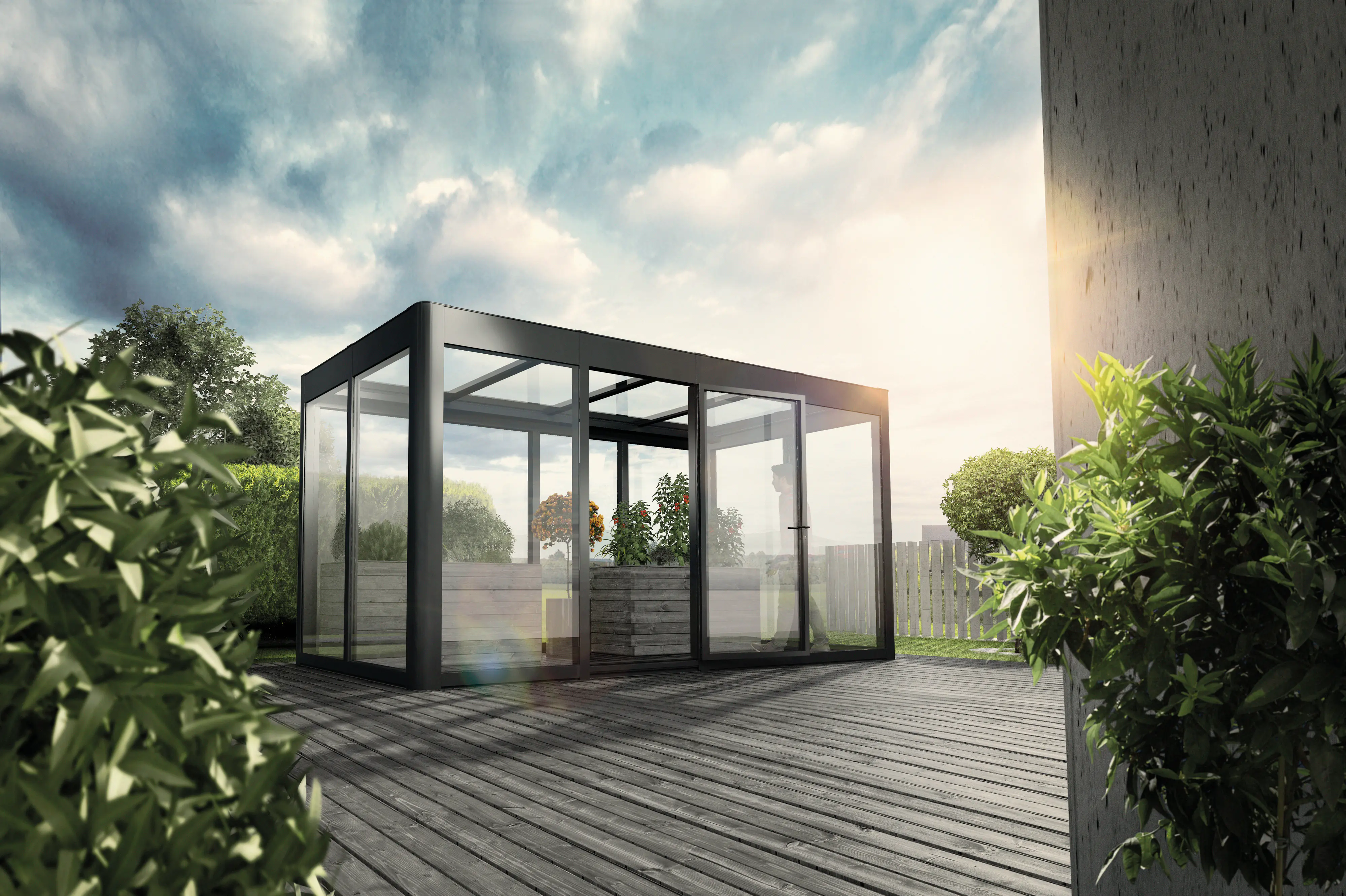 SunElements SunGarden Gartenhaus Infinity 4.2 443 x 233 cm anthrazit-metallic