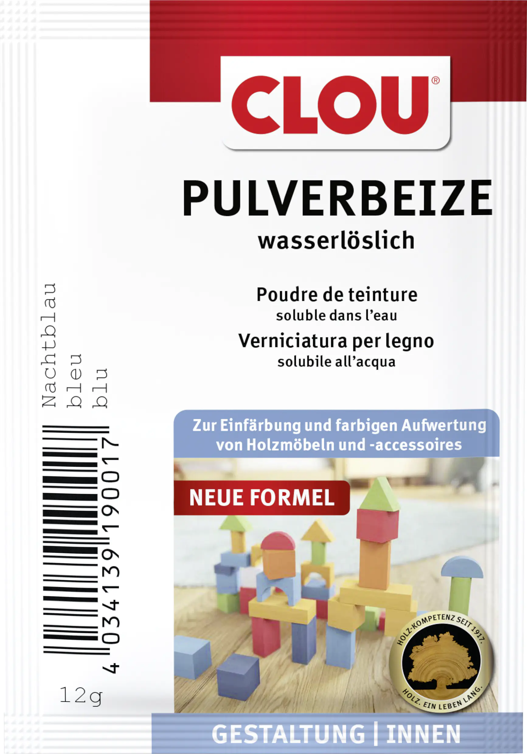 Clou Holzbeize 12 g nachtblau