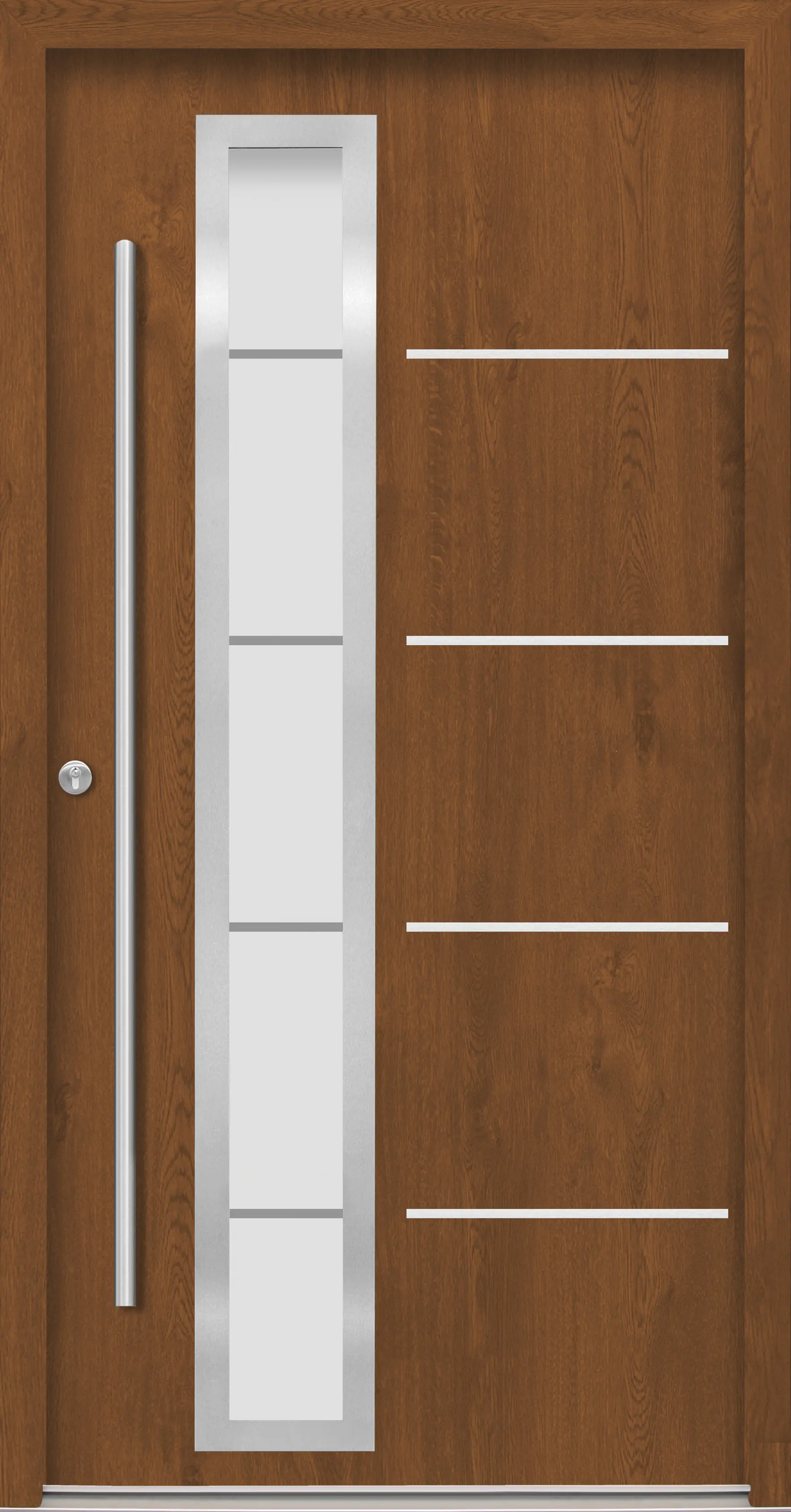 Splendoor Haustür Passivedoor Premium B06 Golden Oak DIN Links 100 x 210 cm