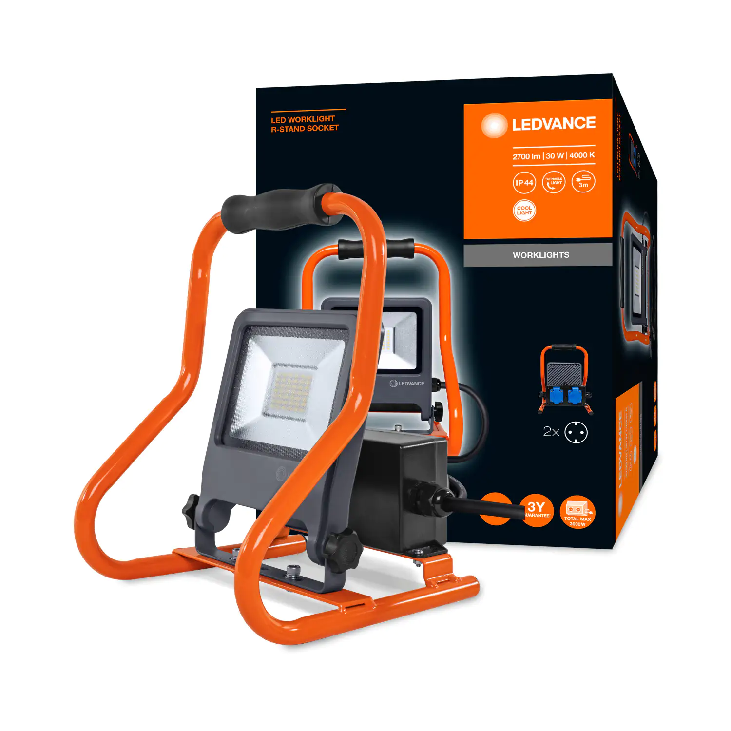 Ledvance LED Stahler R-Stand inkl. Mehrfachsteckdose, max. 3000 Watt