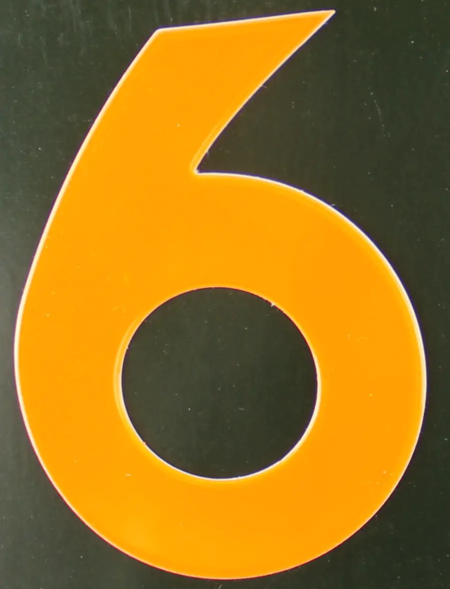 Conacord Reflektierende Klebezahl "6" orange 80 mm