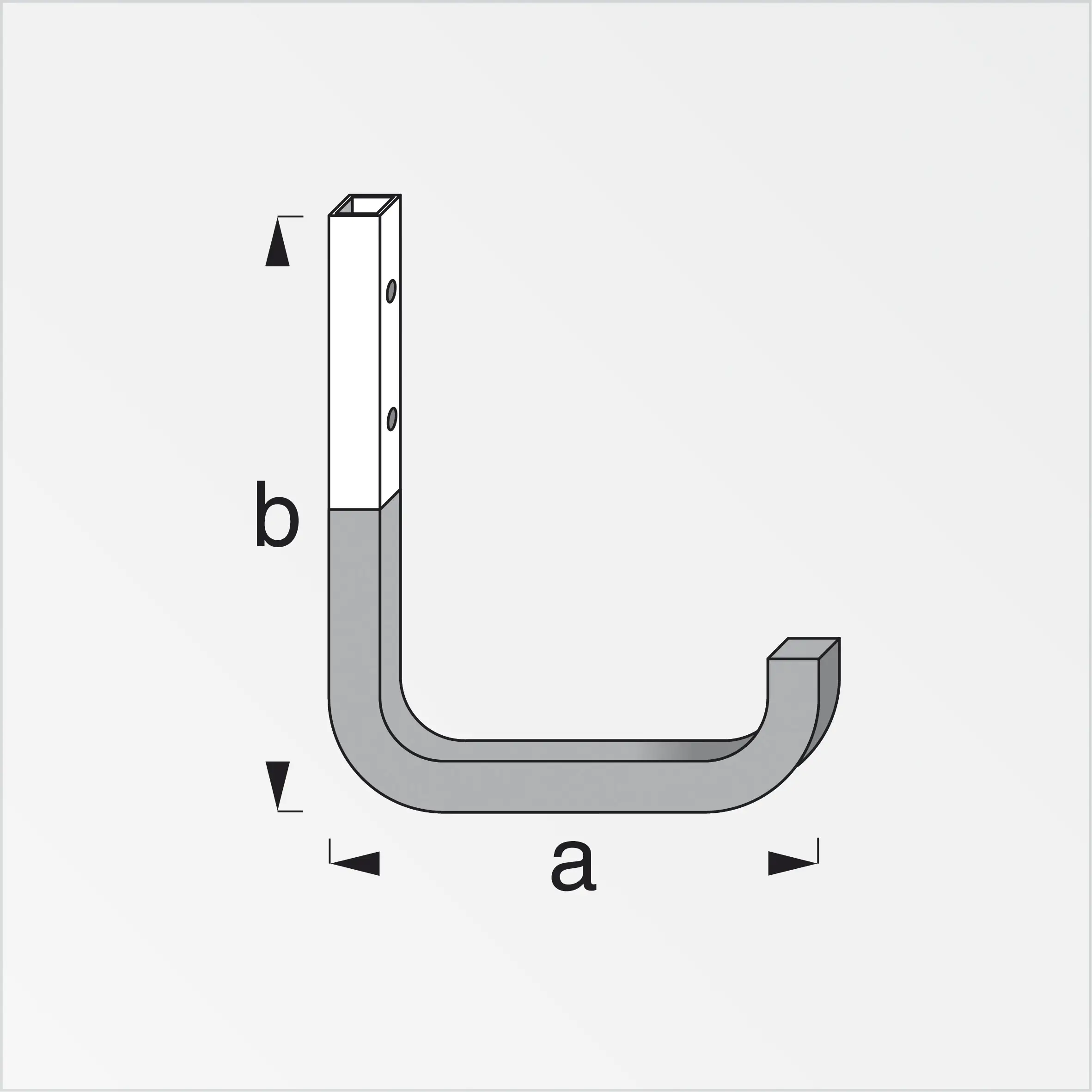 coaxis®-Wandhaken, gummiert 80 x 120 mm Aluminium roh schwarz