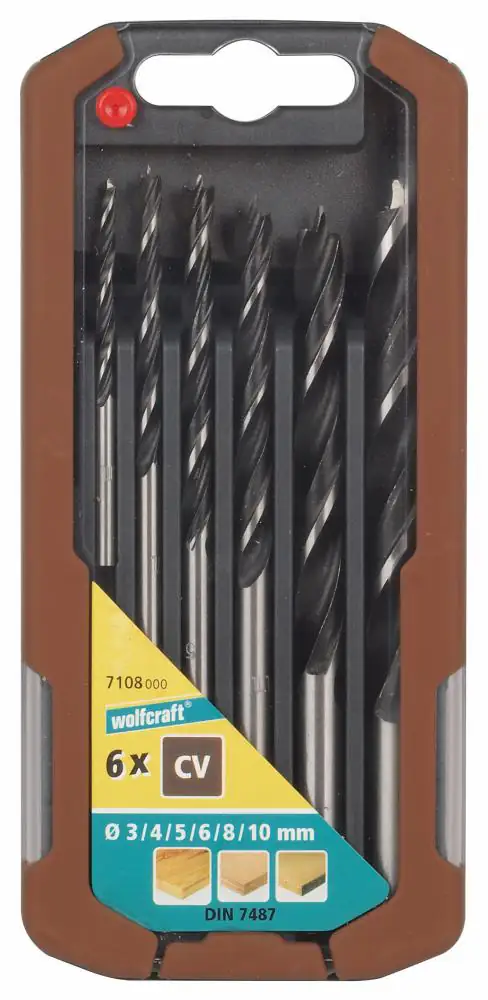 Wolfcraft Holzspiralbohrer-Set CV 7108000 Ø 3 - 10 mm 6-teilig Rundschaft
