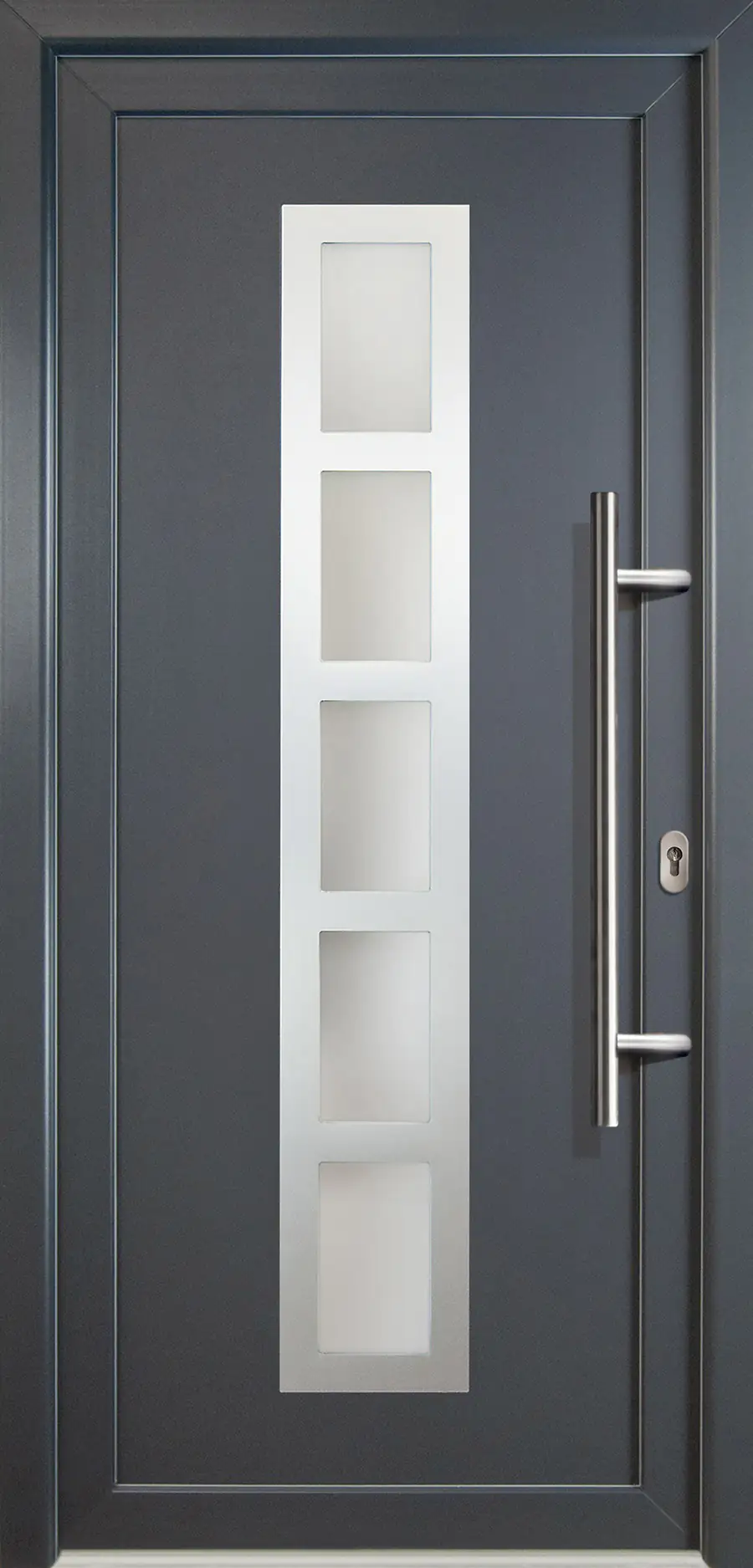 Meeth Haustür Signum PVC Modell 51 98 x 208 cm, DIN rechts, weiß/titan