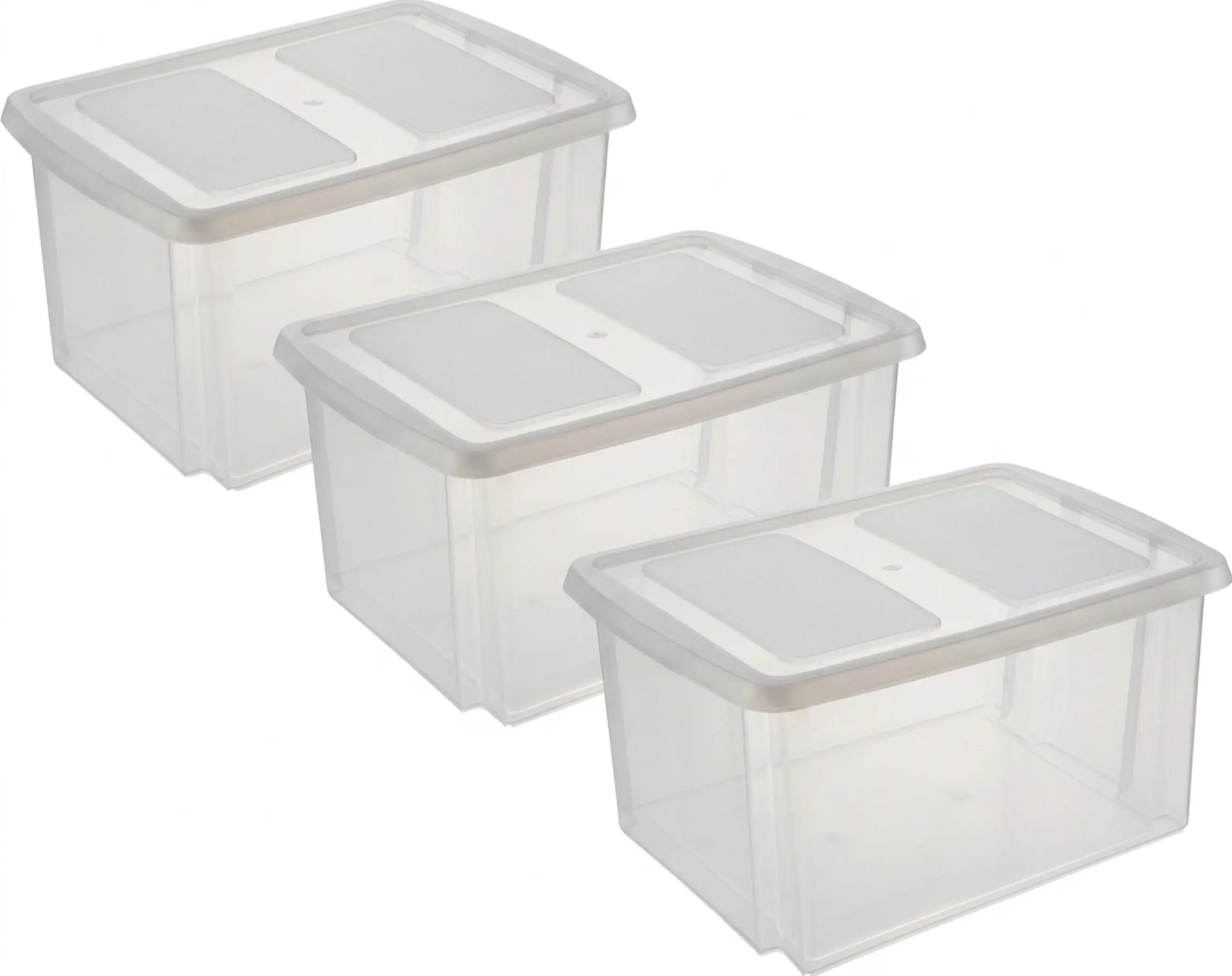 Sunware Aufbewahrungsbox mit Deckel Nesta 32 L transparent 3er Set