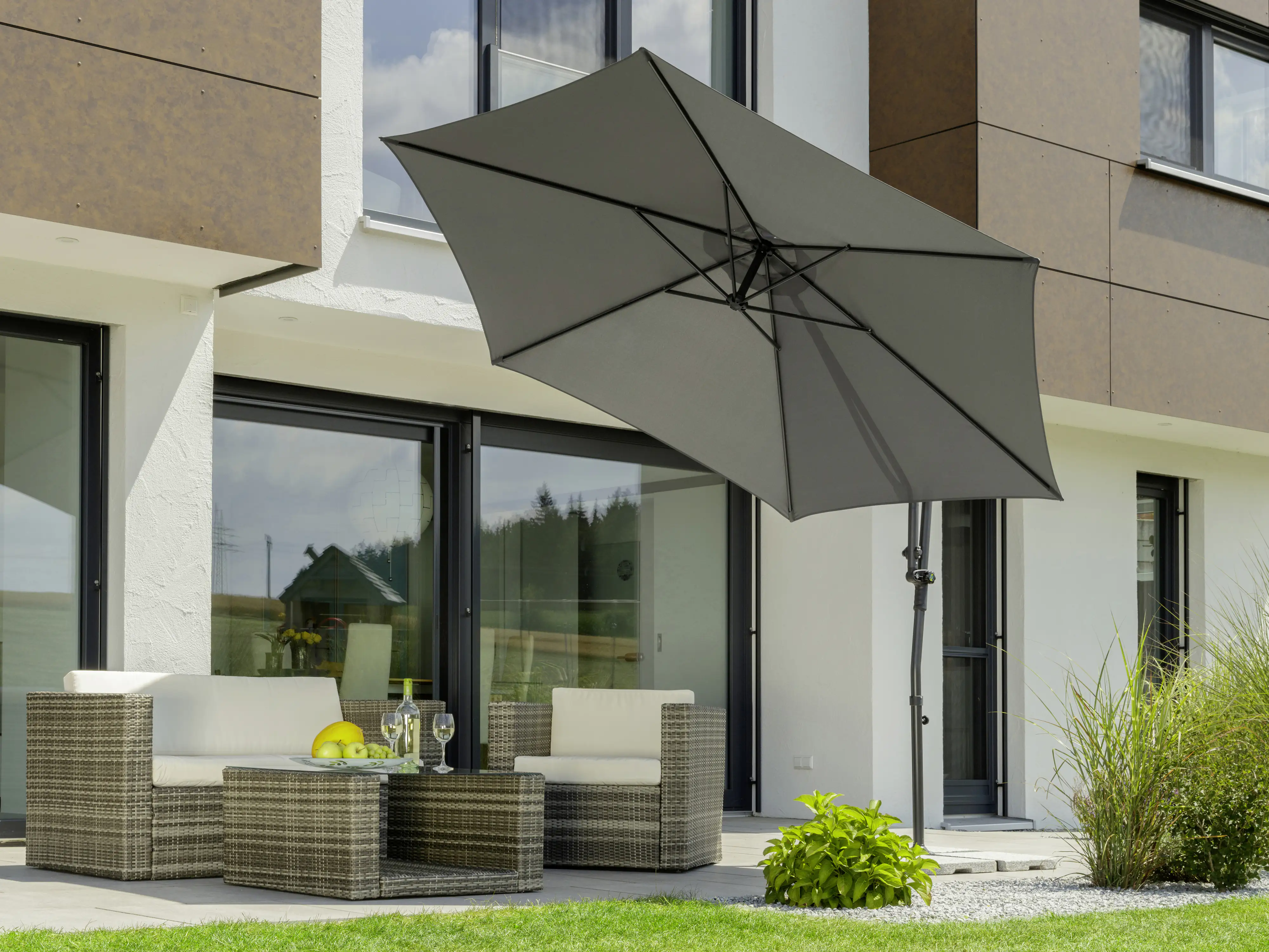 Schneider Ampelschirm Genua anthrazit Ø 300 cm