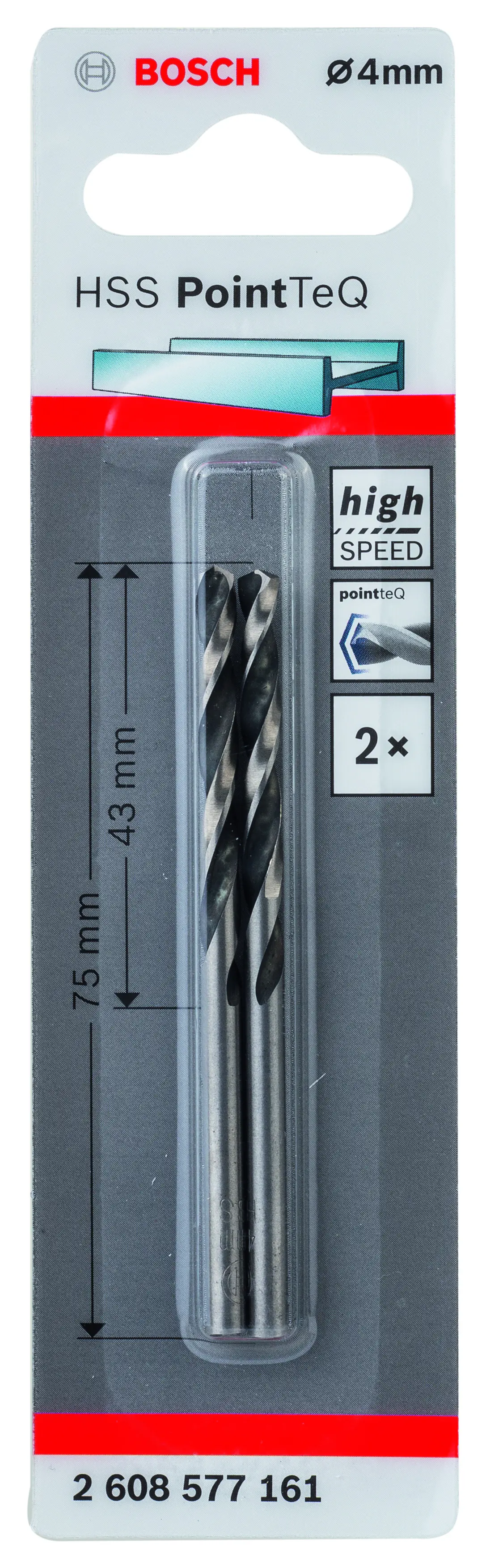 Bosch HSS-Spiralbohrer PointTeQ 4,0 mm