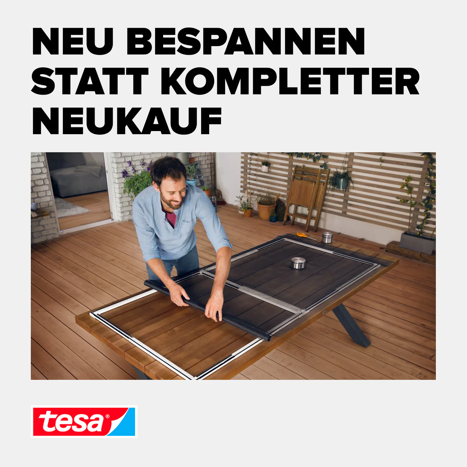 tesa Insektenschutz-Gitter COMFORT Ersatzrolle 120 x 250 cm grau