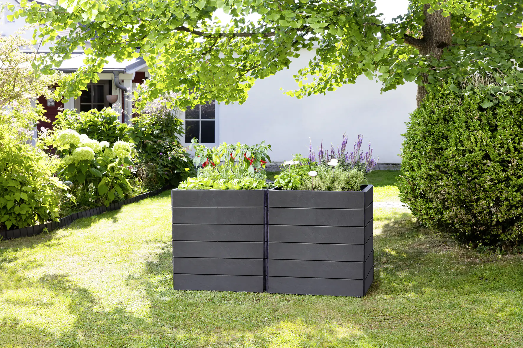 Garantia Hochbeet Ergo Vario 2, stone, Flora Wassersystem