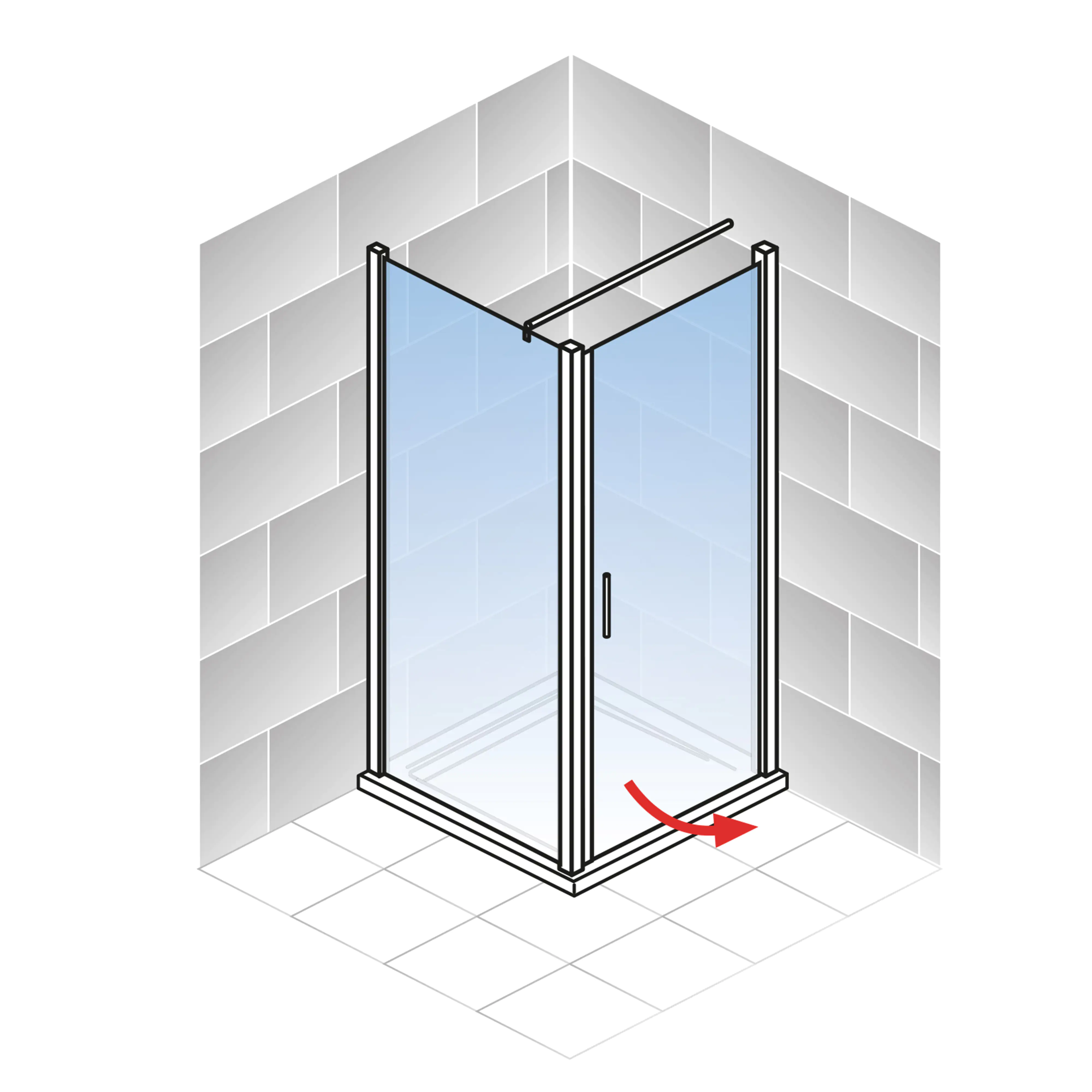 Schulte Drehtür Seitenwand Duschwanne 90 x 90 cm Alexa Style 2.0