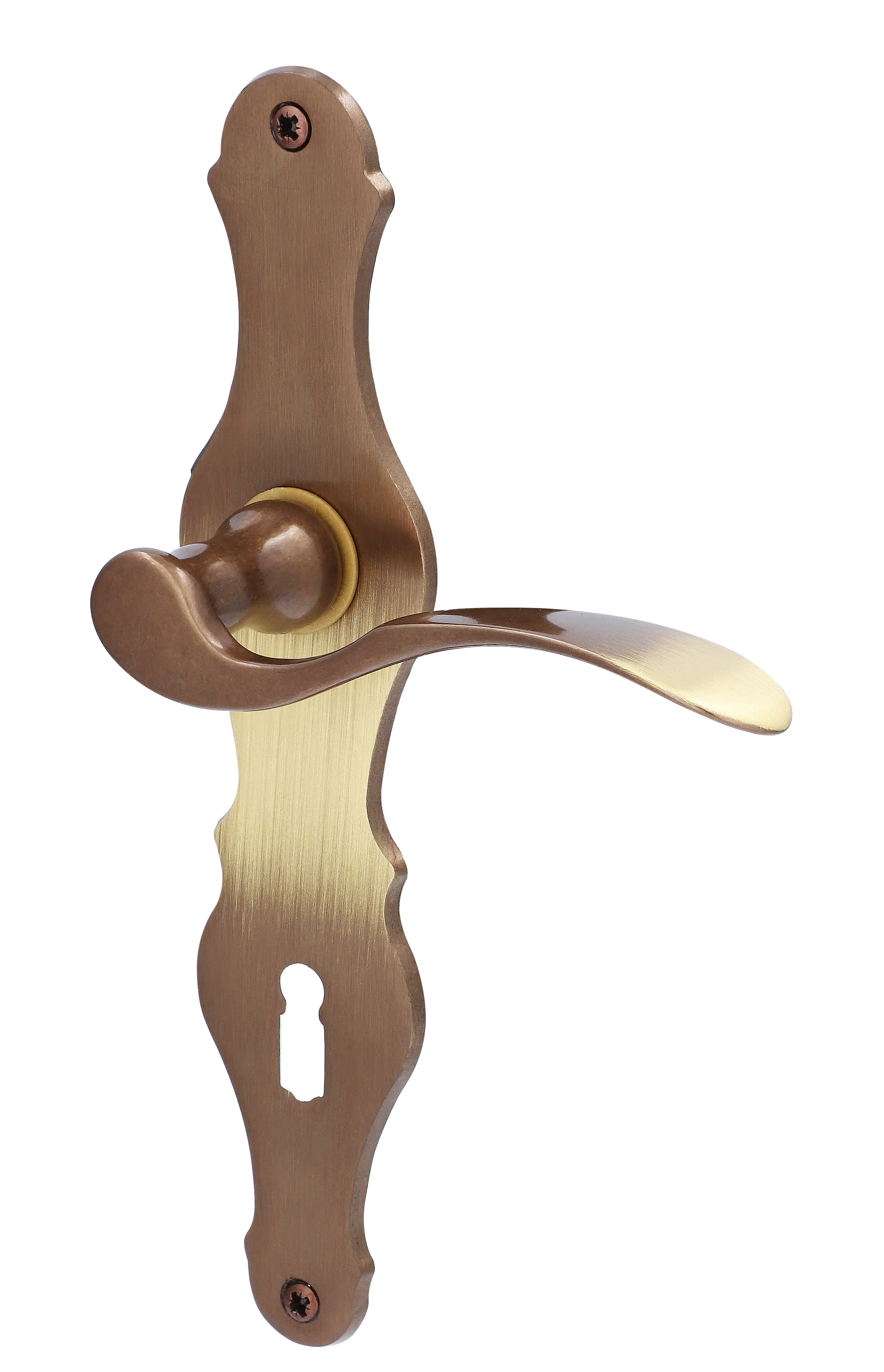 Alpertec BB-Langschildgarnitur Susan Messing bronze verschnörkelt
