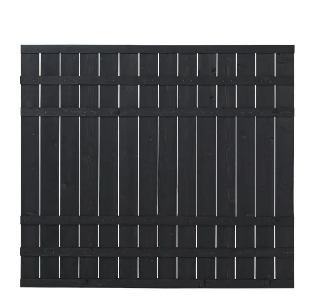 Plus Zaunelement Rustik 180 x 158 cm schwarz