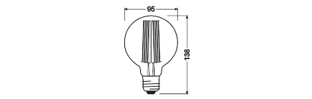 Ledvance LED Leuchtmittel Vintage 1906 Globe G95 E27 11 W dimmbar rauch