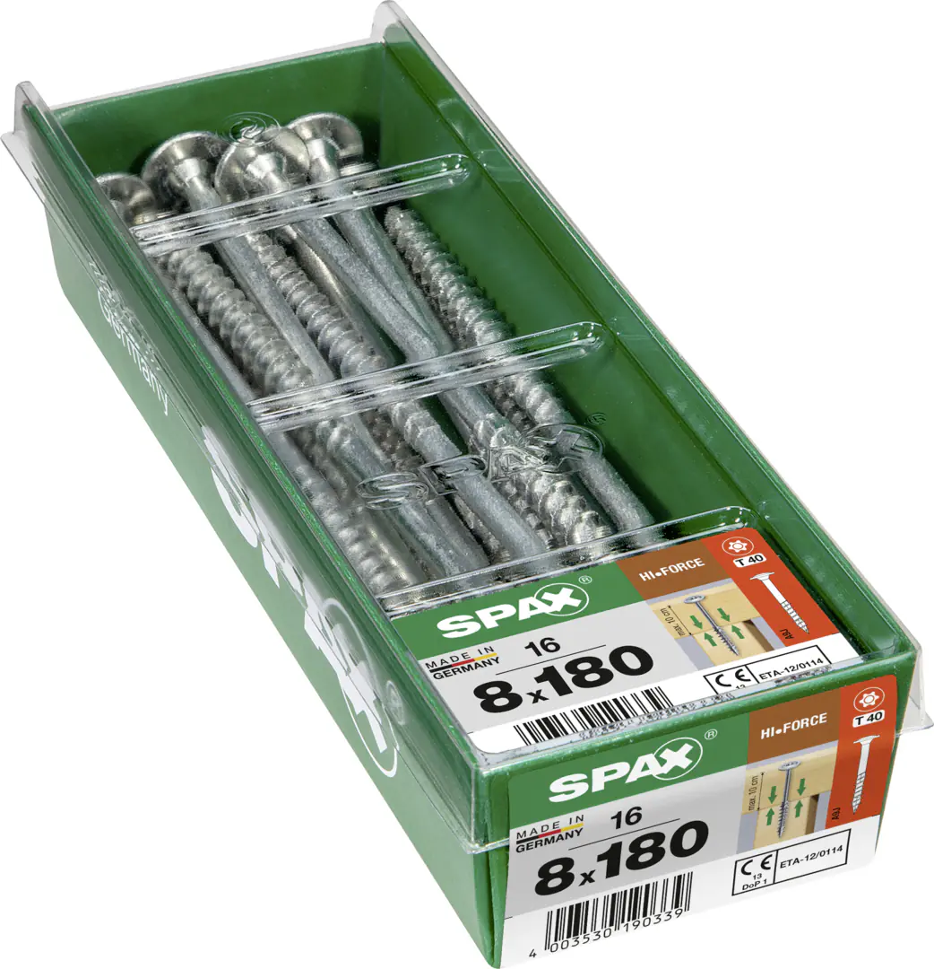 Spax Holzbauschrauben 8.0 x 180 mm TX 40 - 16 Stk.