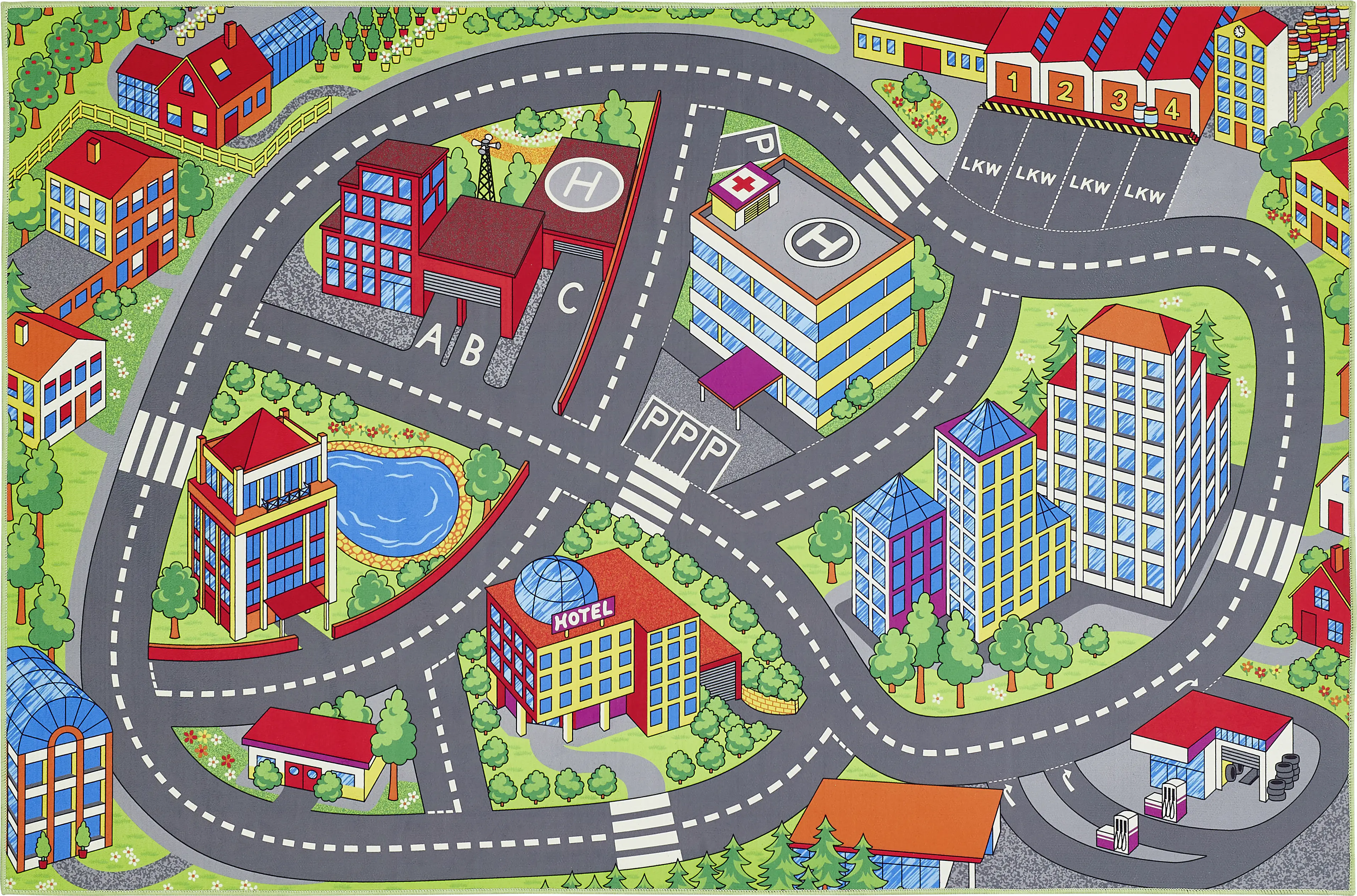 Andiamo Kinderteppich Straßenteppich 100 x 150 cm