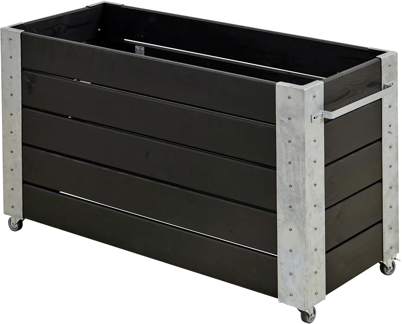 Plus Blumenkasten Cubic mit Räder Druckimprägniert RAL 9005 Schwarz
