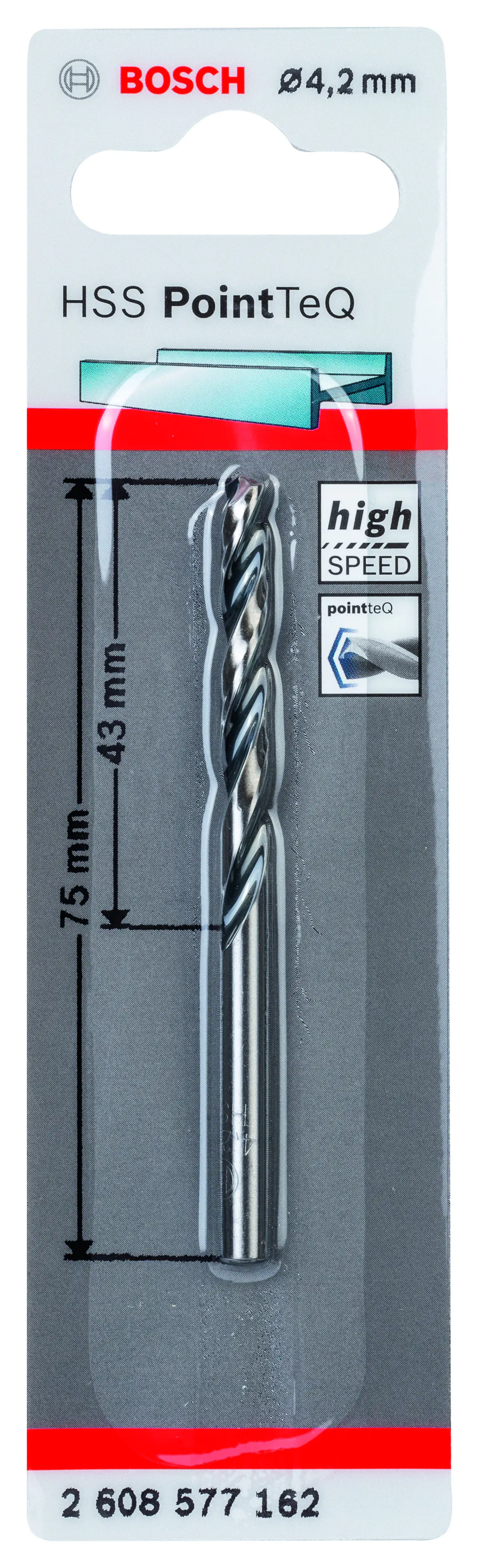 Bosch HSS-Spiralbohrer PointTeQ 4,2 mm