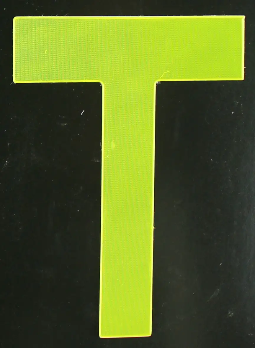 Conacord Reflektierender Klebebuchstabe "T" gelb 80 mm