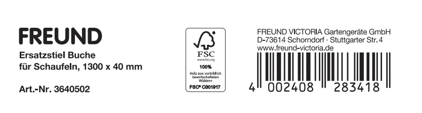 Freund Victoria Schaufelstiel gebogen 130 cm Buche massiv natur