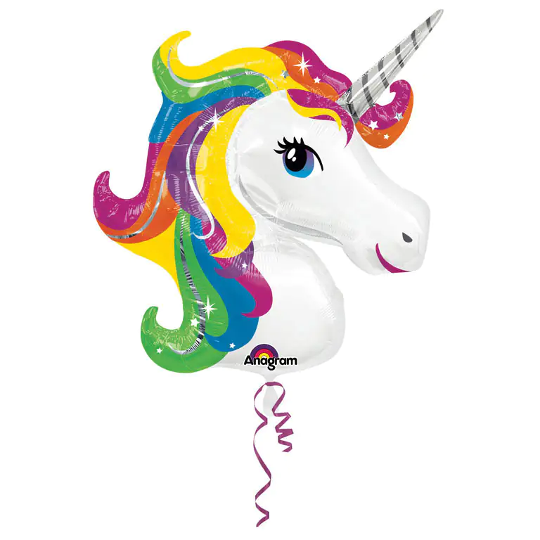 Folienballon Regenbogen Einhorn 43 cm
