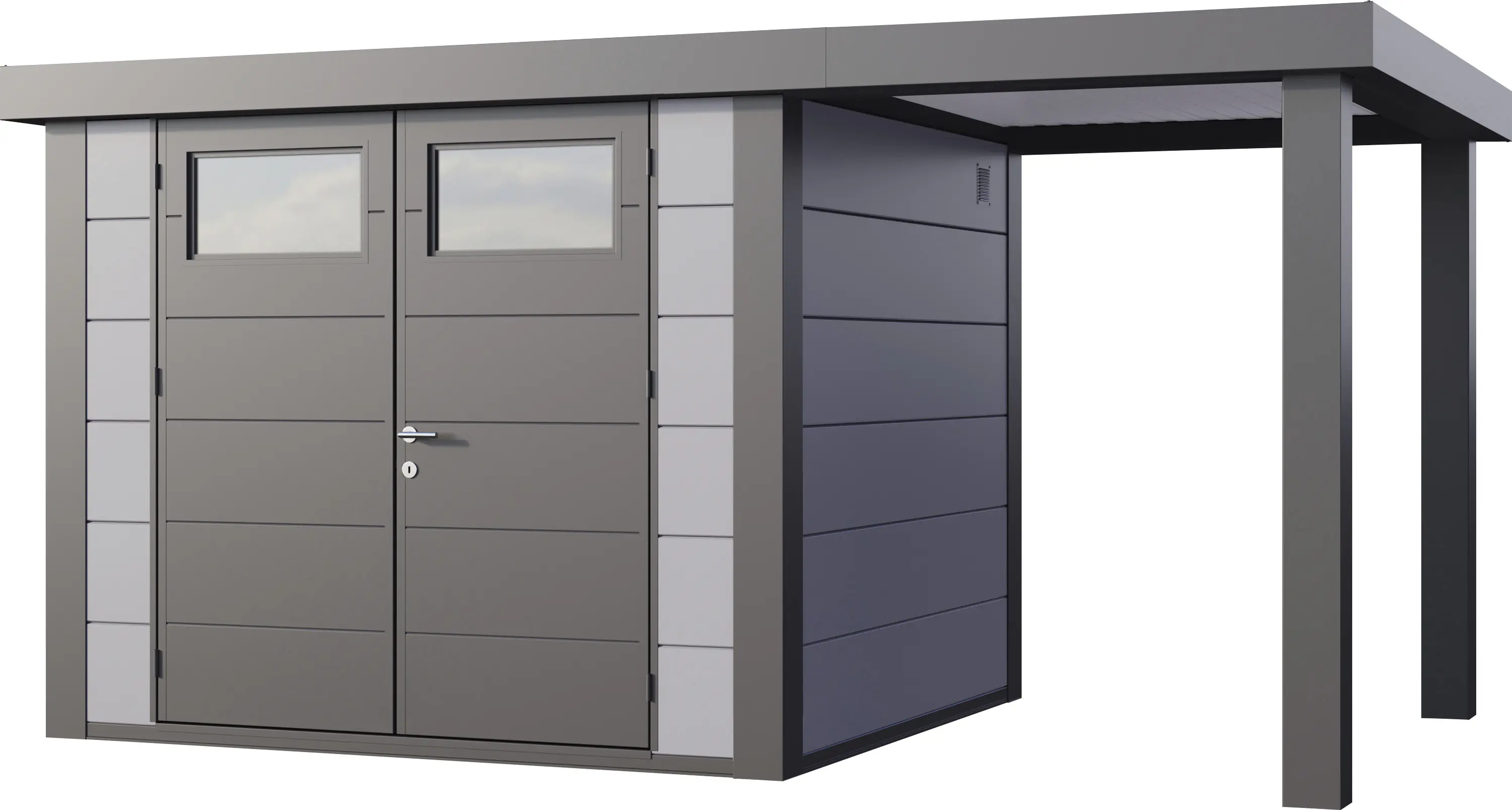 Telluria Gerätehaus Classico Open Lounge S 2724 rechts lichtgrau 436 x 238 cm
