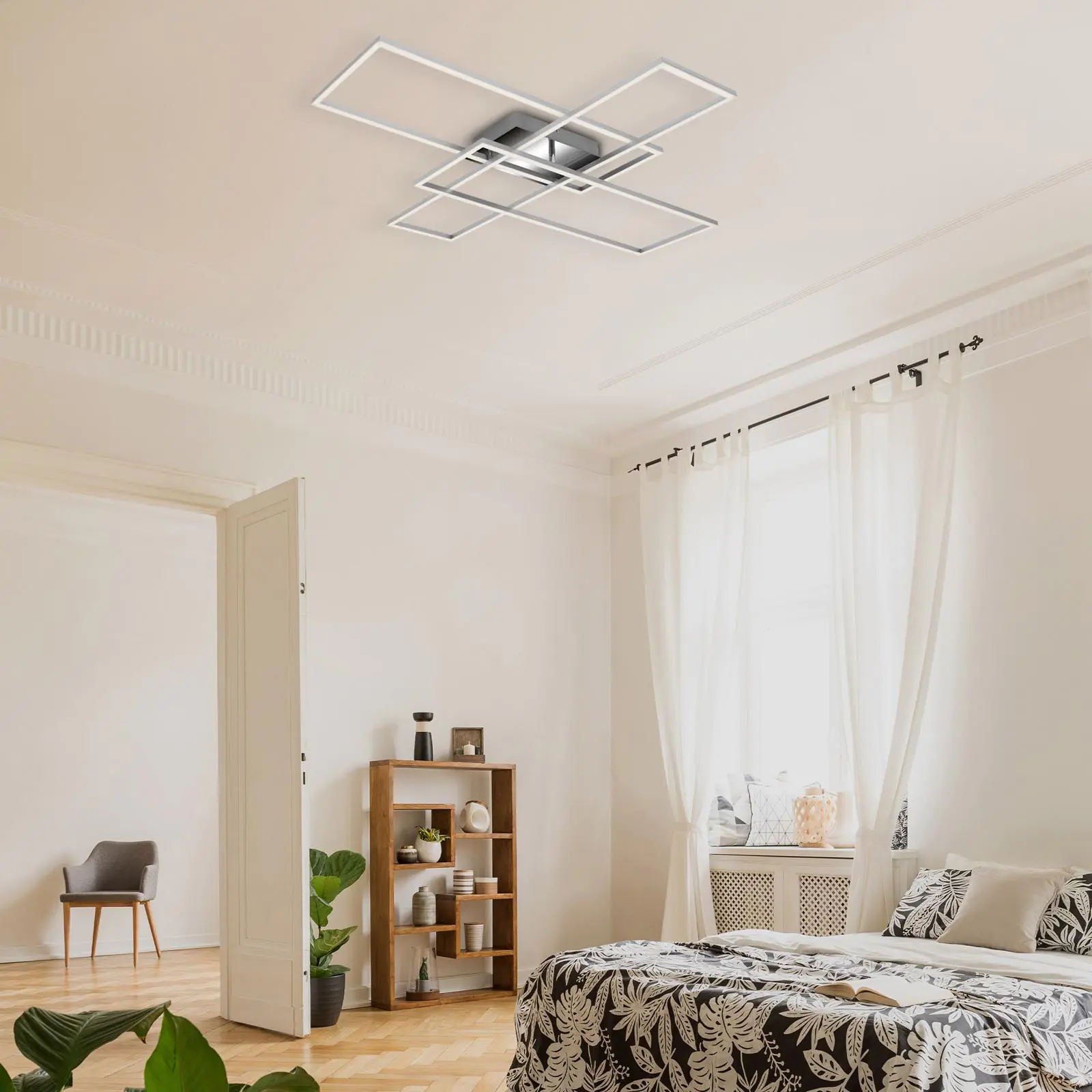 Briloner LED-Wand- und Deckenleuchte chrom-alu 50W