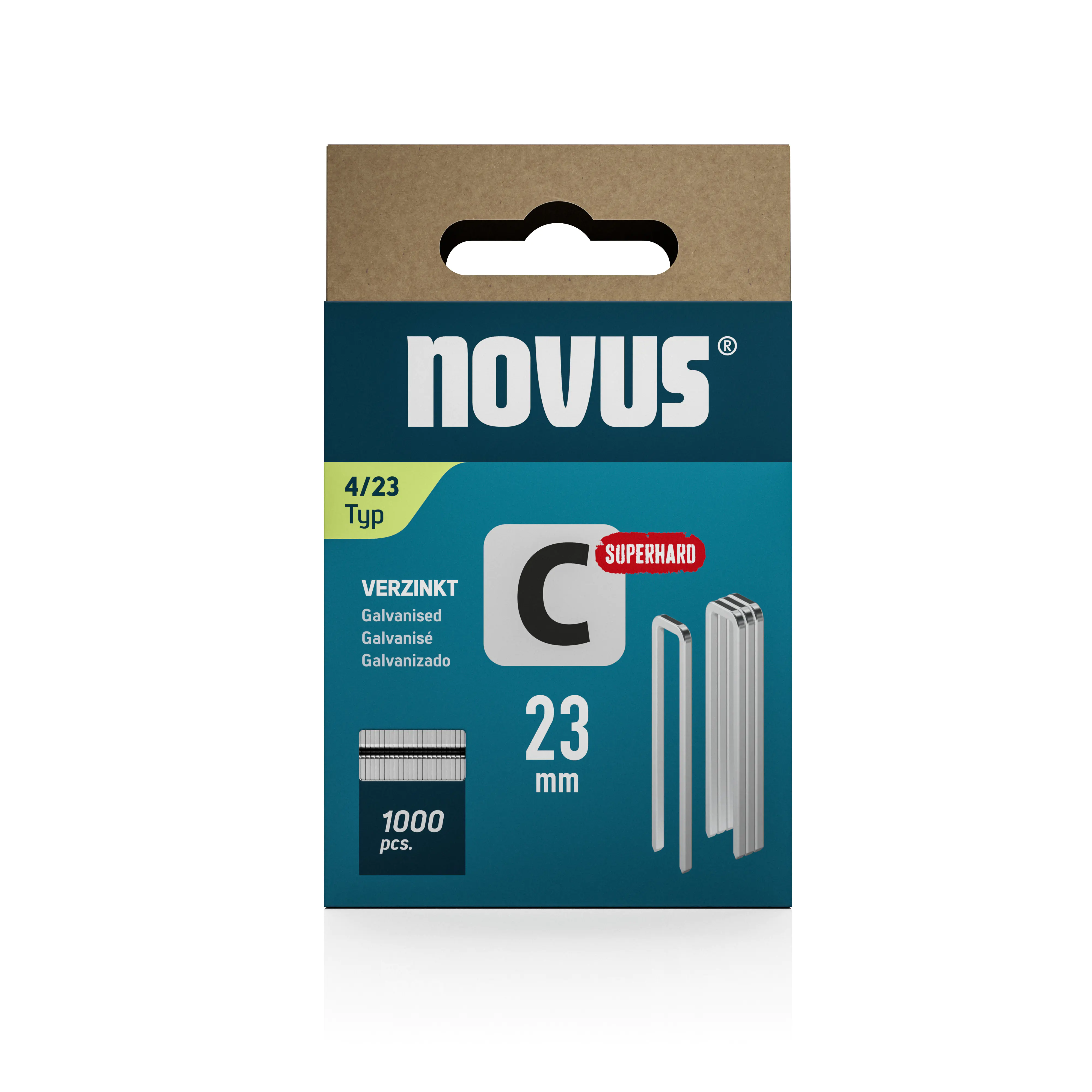 Novus Tackerklammer Typ 4 23 mm 1000 Stück Schmalrückenklammern