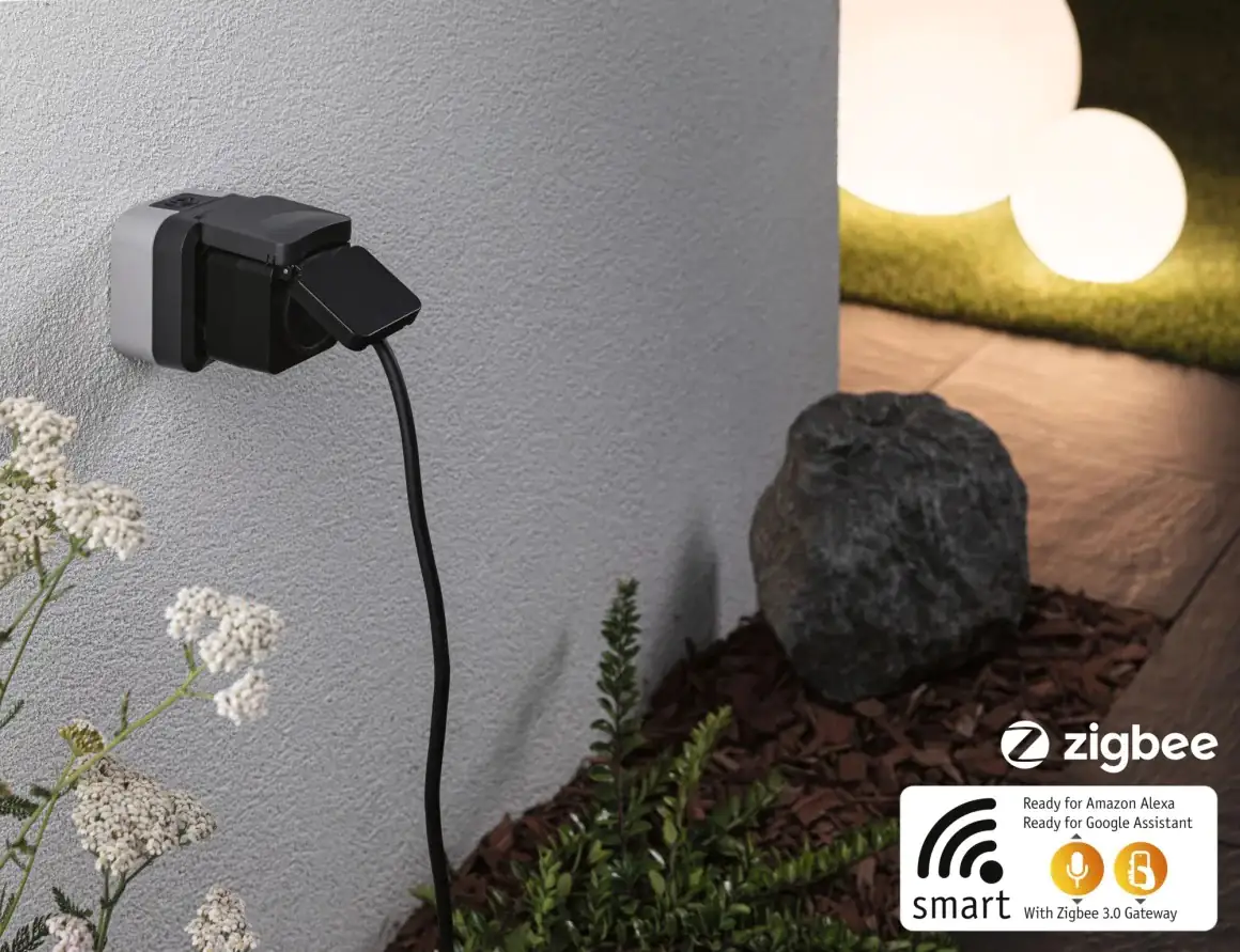 Paulmann Außen-Zwischenstecker Zigbee Typ EF-CEE 7/7 schwarz IP44