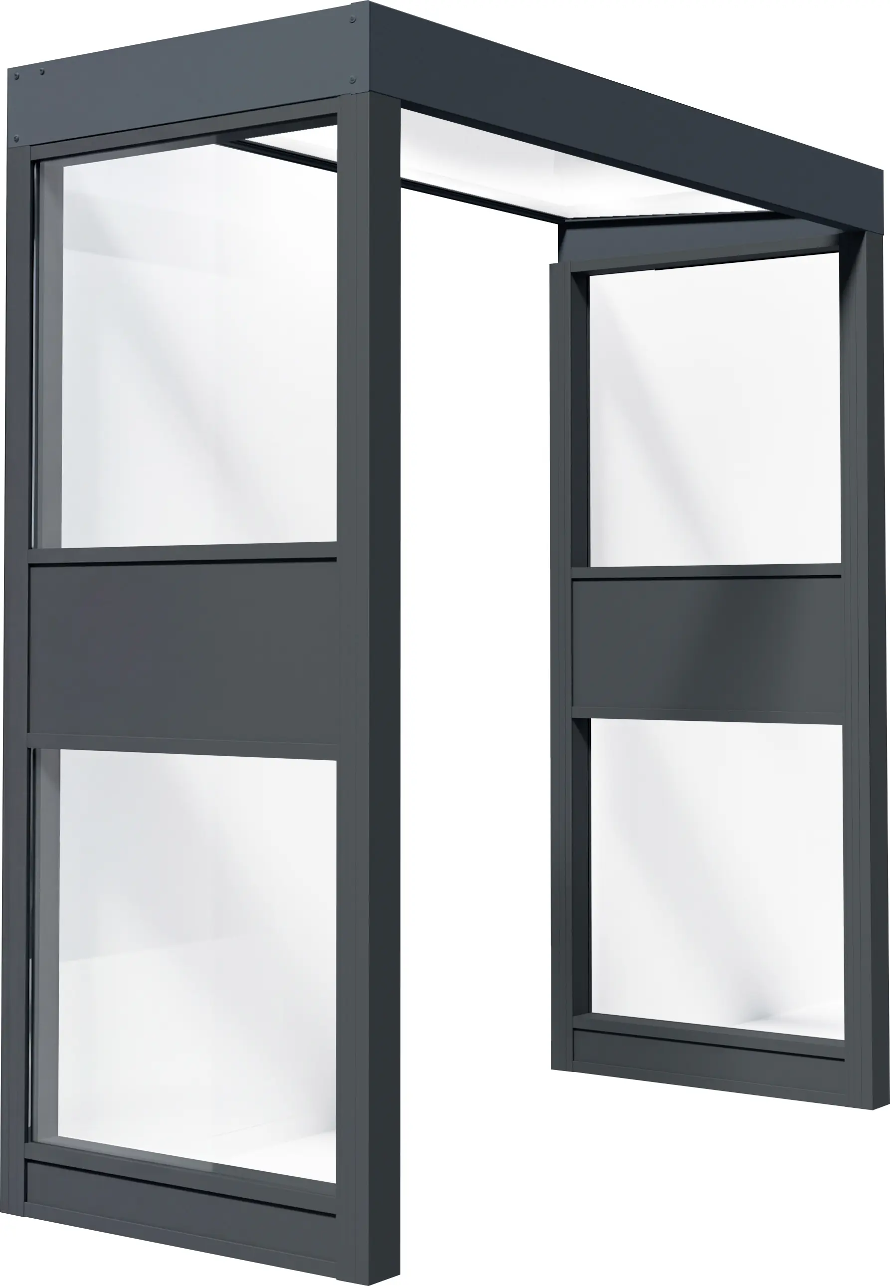 Canopia Vordach Sophia 215 x 95 cm Opal grau + 2 Seitenteile