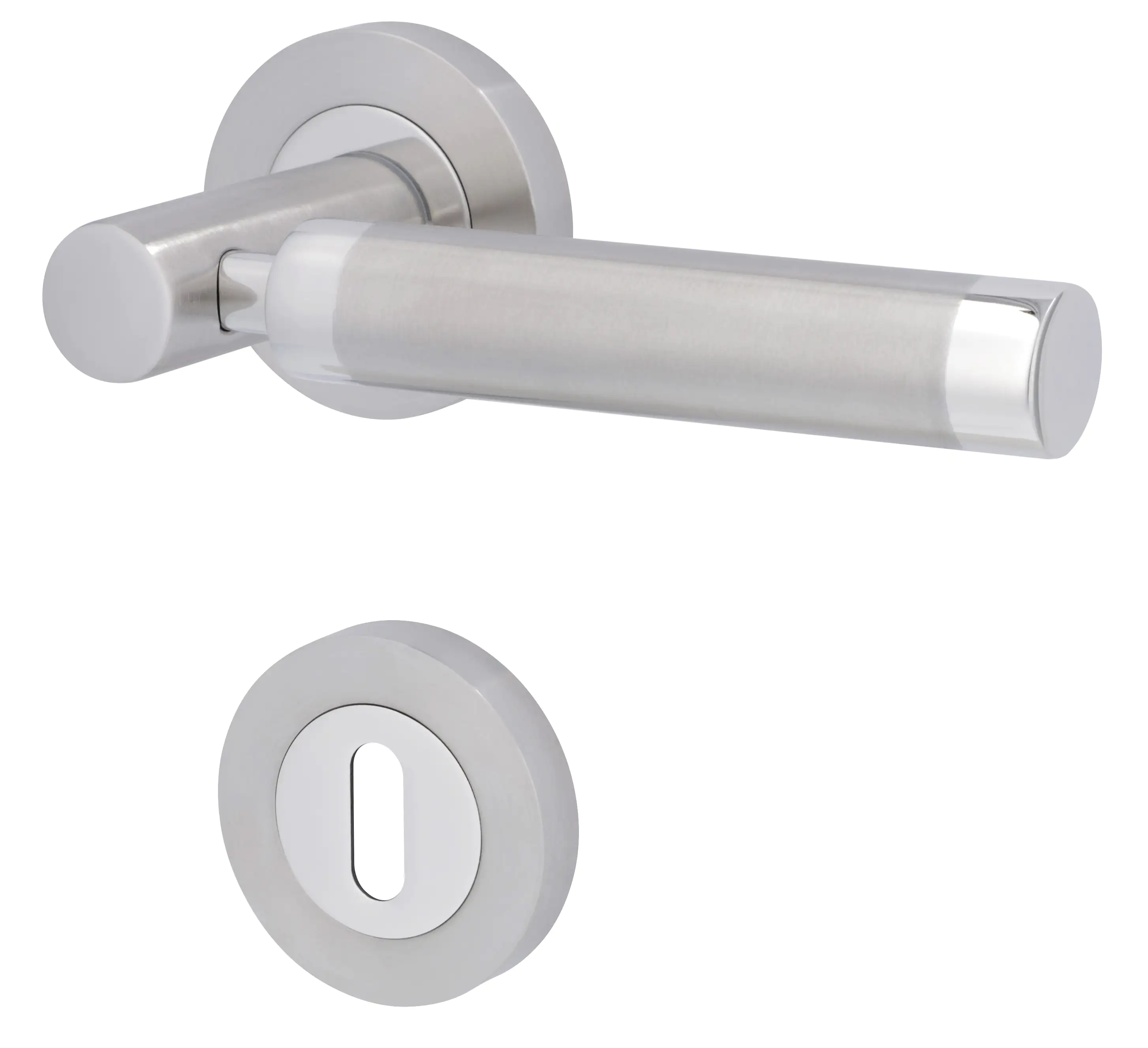 Alpertec BB-Rosettengarnitur Solid 3 Edelstahl silber rund