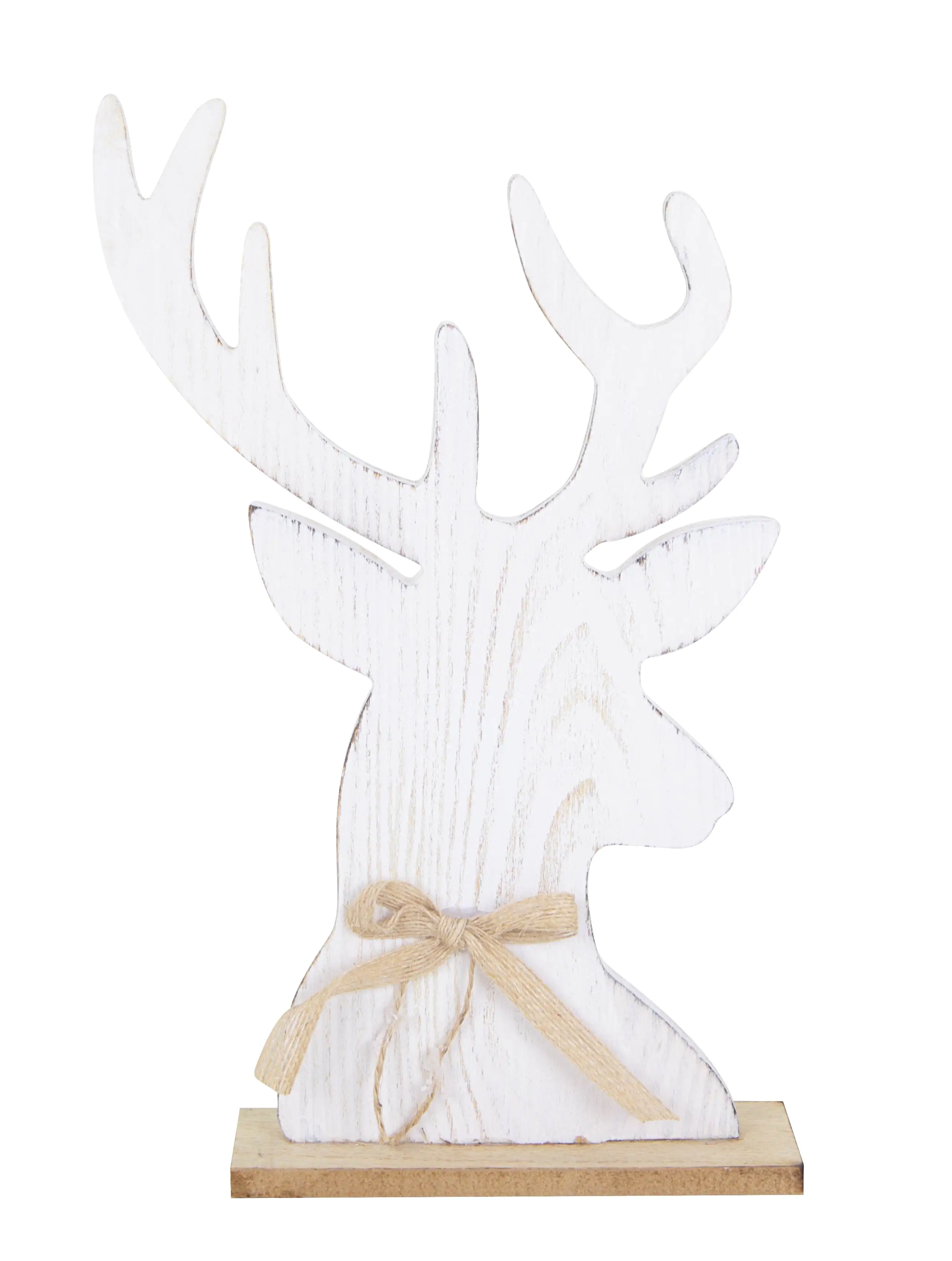 TrendLine Weihnachtsaufsteller Holz Rentier 31 x 18 cm weiß