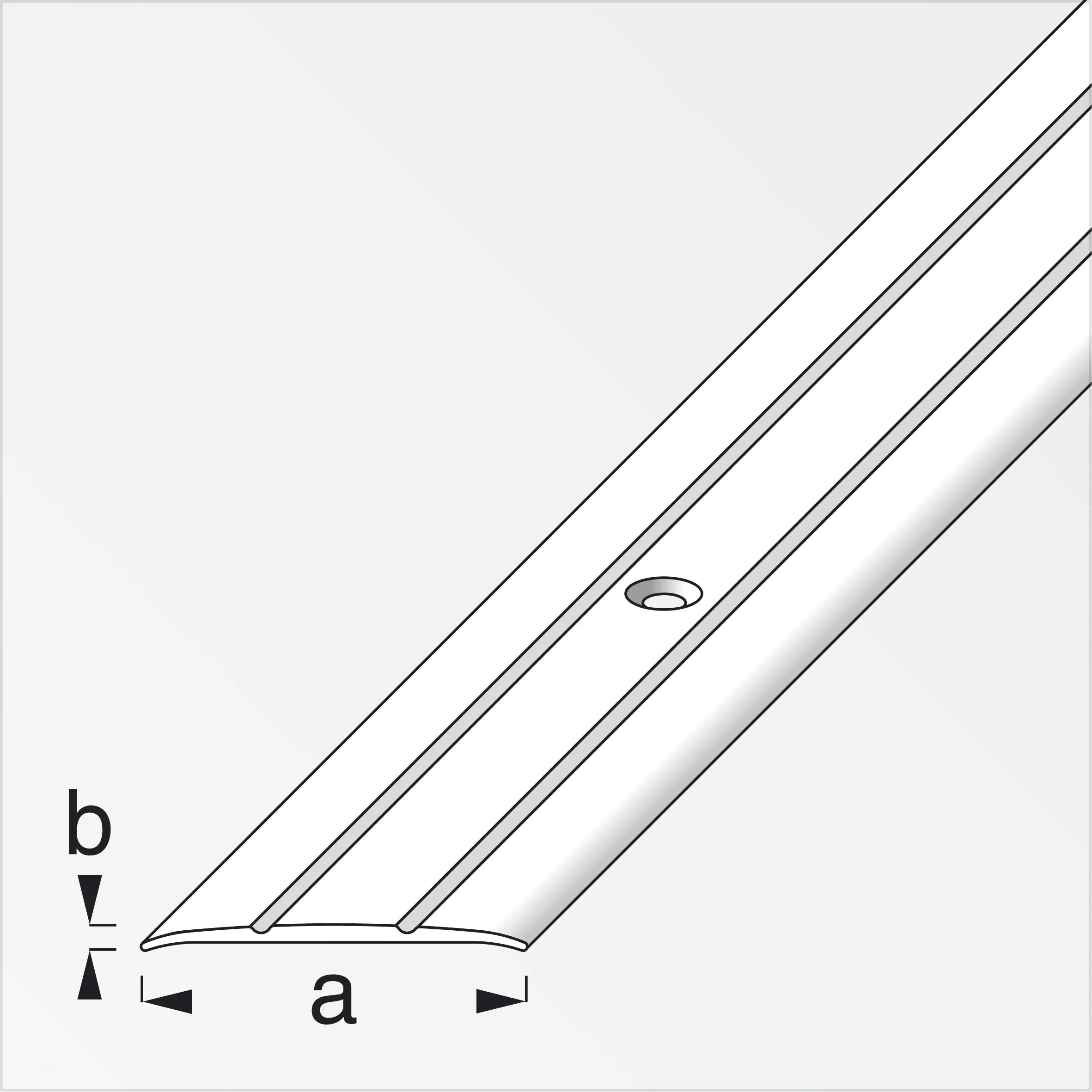 alfer Übergangsprofil 1 m, 37 x 2.5 mm Aluminium eloxiert bronze