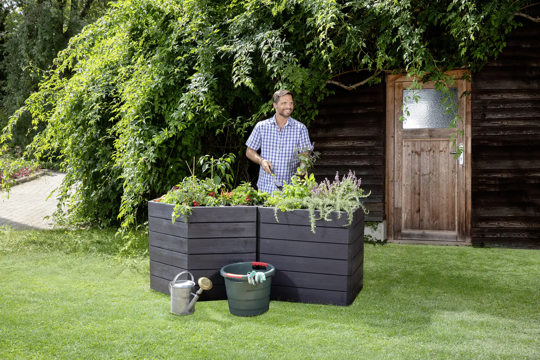 Garantia Hochbeet Ergo Vario 3, wood, Flora Wassersystem