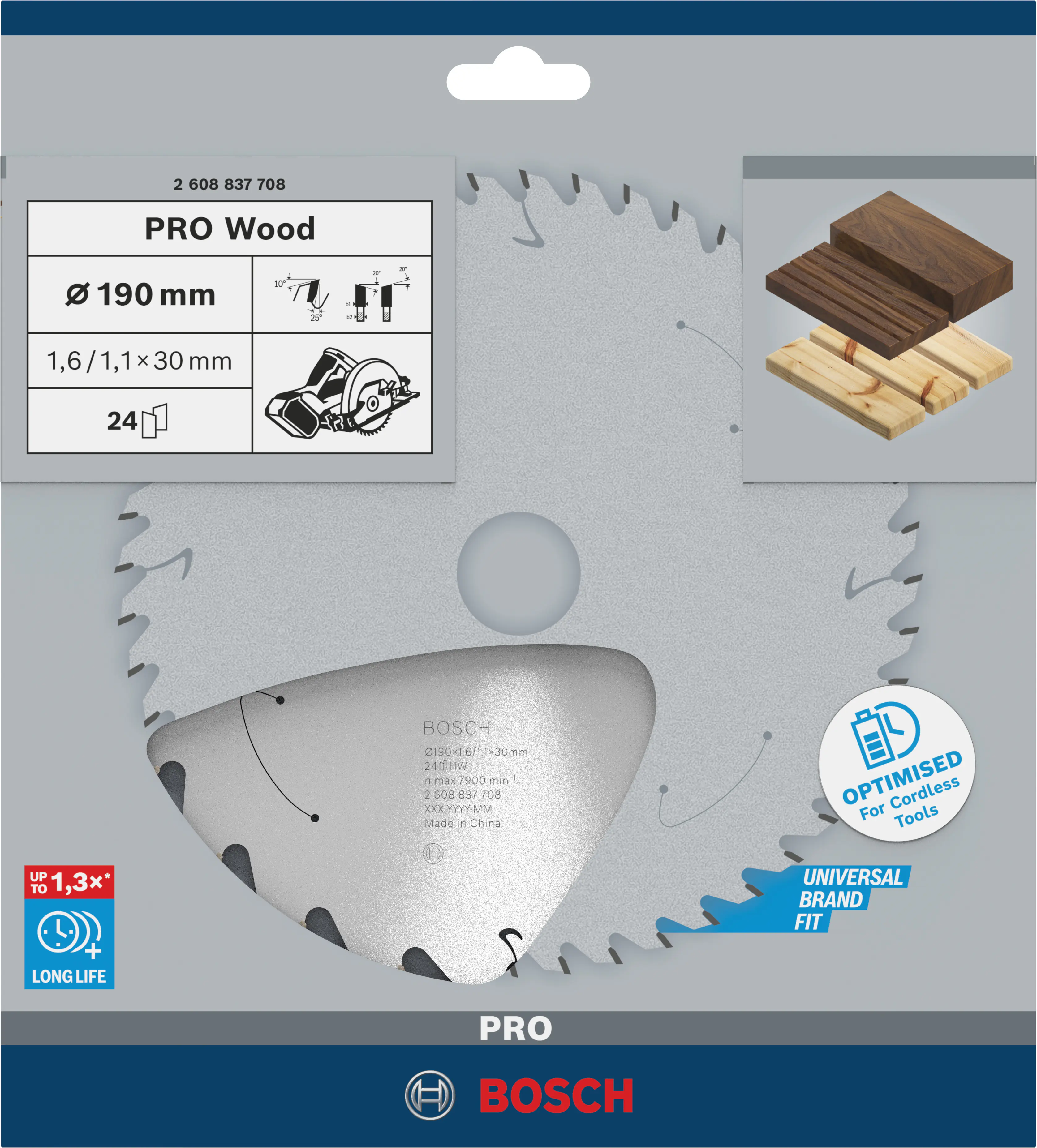 Bosch PRO Wood cordless Kreissägeblatt 190 x 1,6 x 30 mm T24