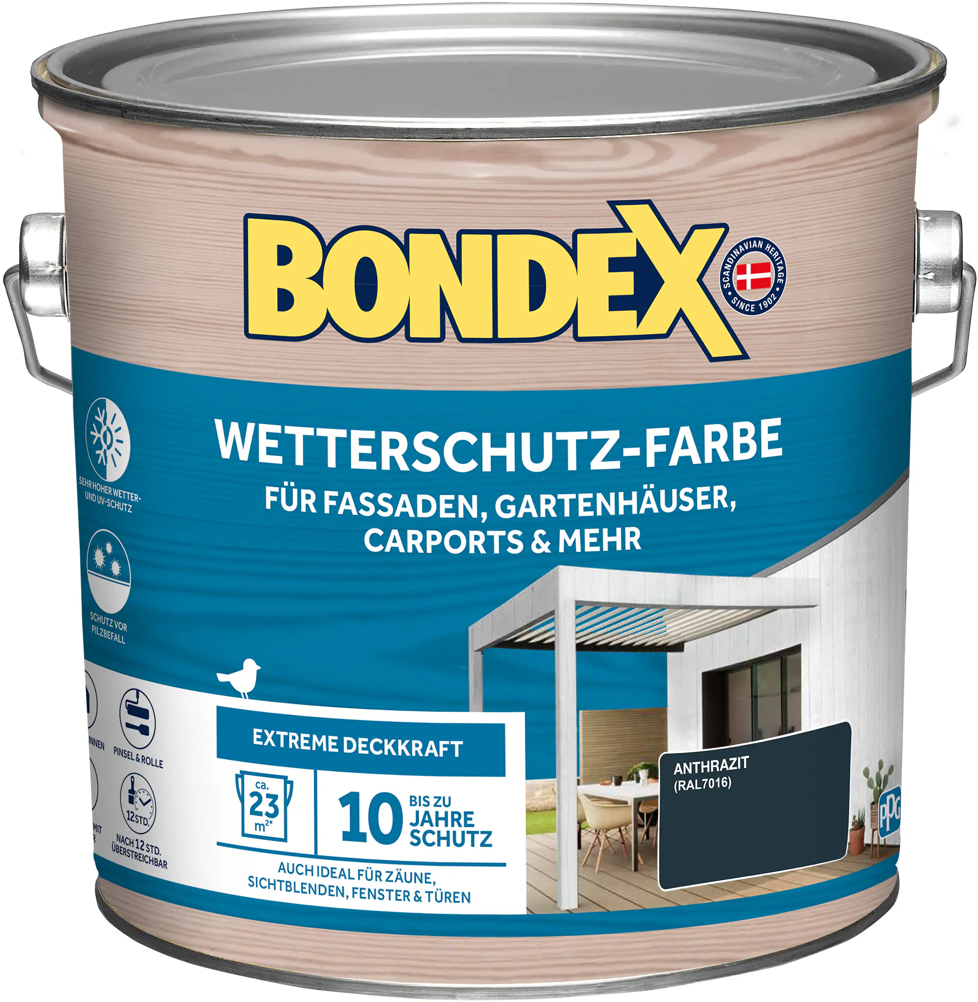 Bondex Wetterschutzfarbe 2,5 L anthrazit 