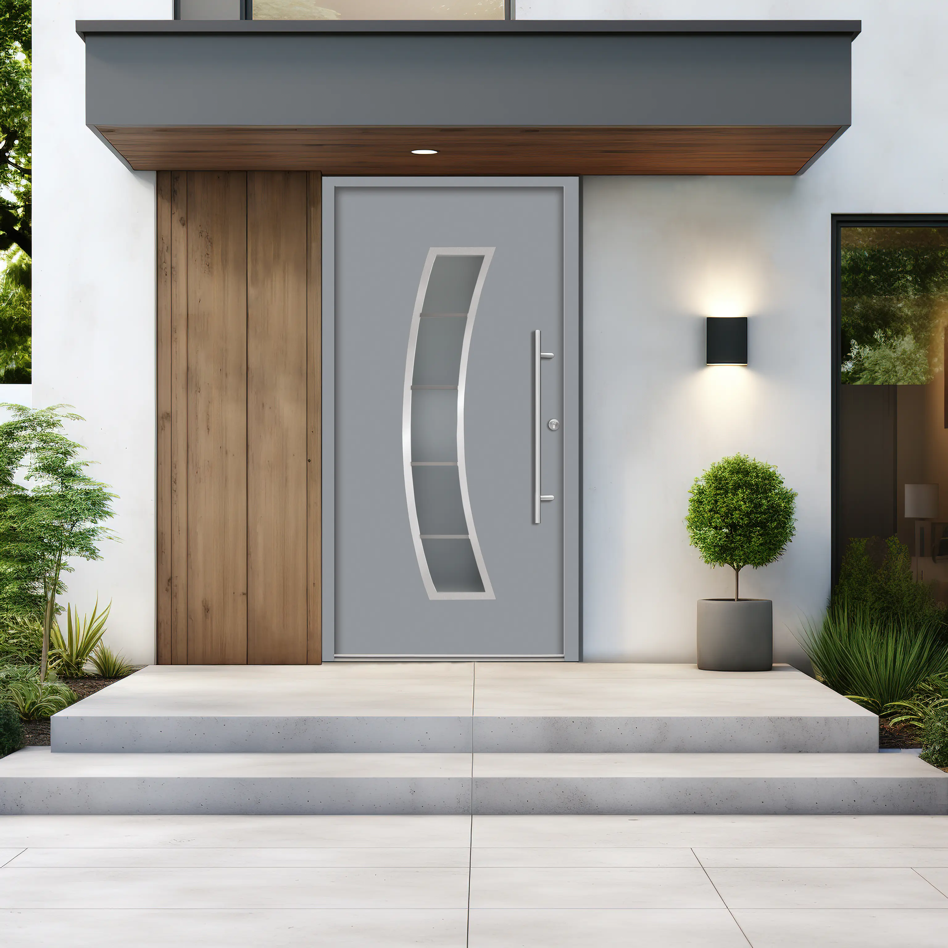 Splendoor Haustür Passivedoor Premium P14 Grau DIN Rechts 110 x 210 cm