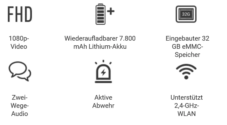 Ezviz Wlan Outdoor Akku-Überwachungskamera BC1C inkl. Basisstation und Solarpanel