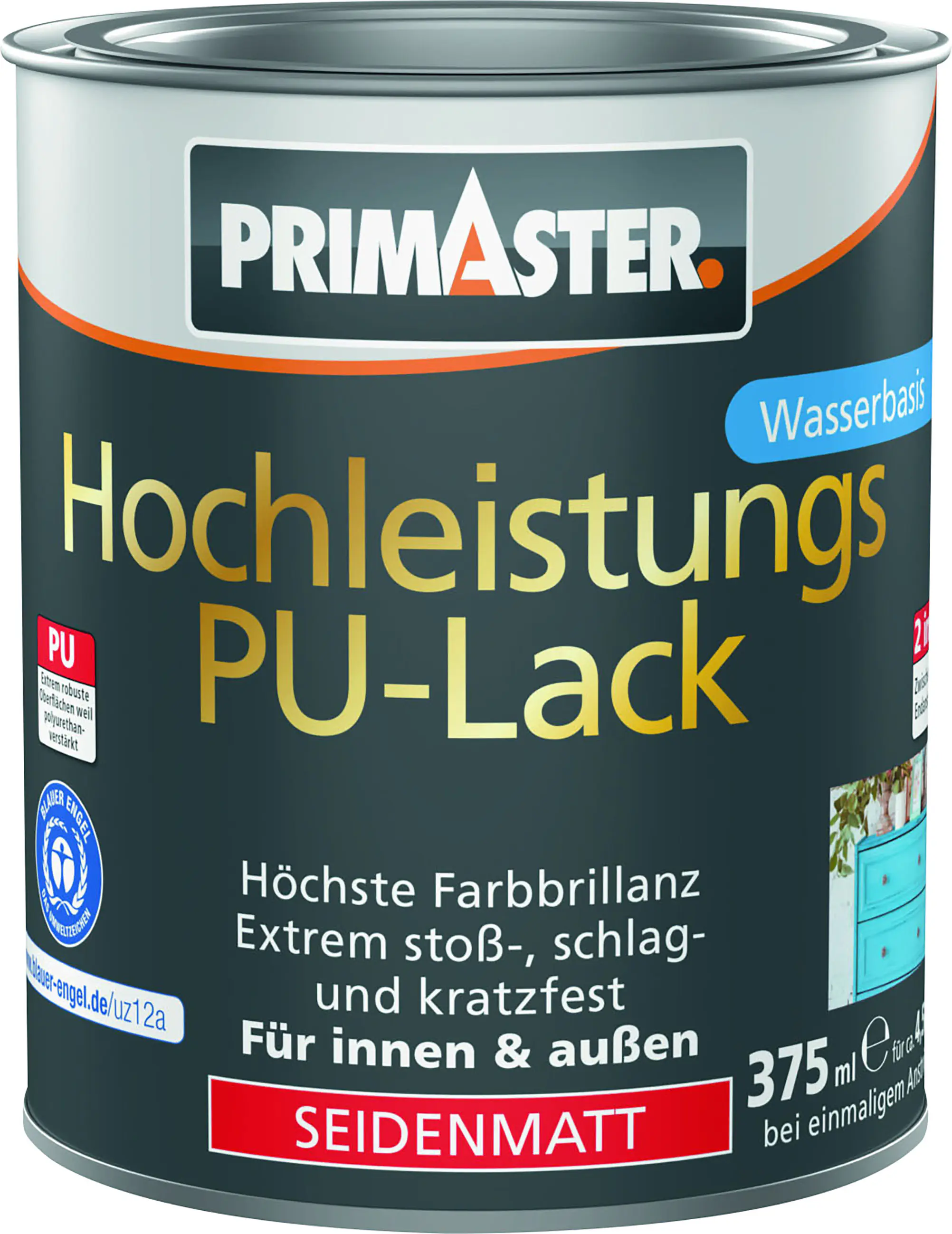Primaster Hochleistungs PU-Lack weiß seidenmatt 375 ml