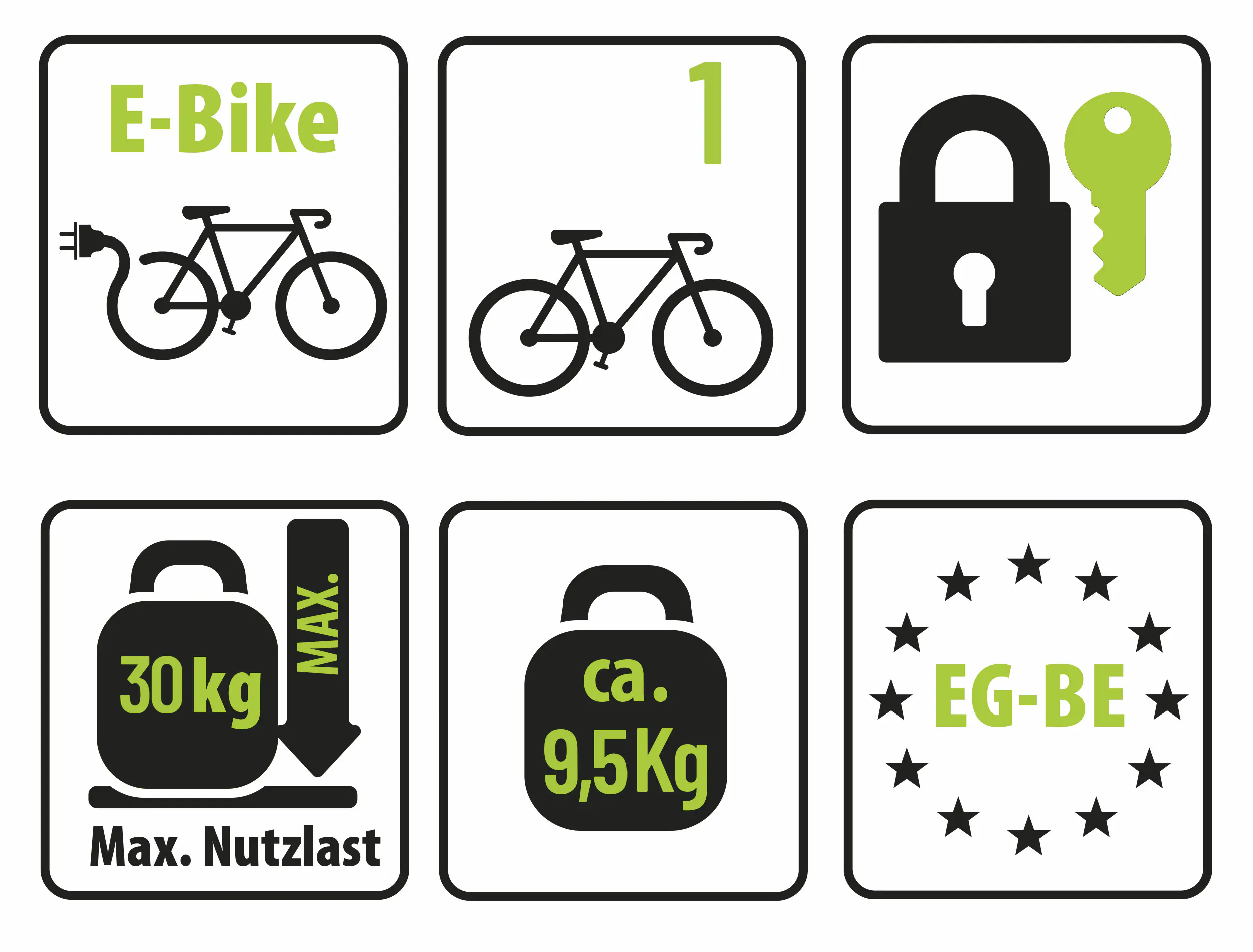 EUFAB Fahrradträger CROW1 für 1 Fahrrad komplett vormontiert