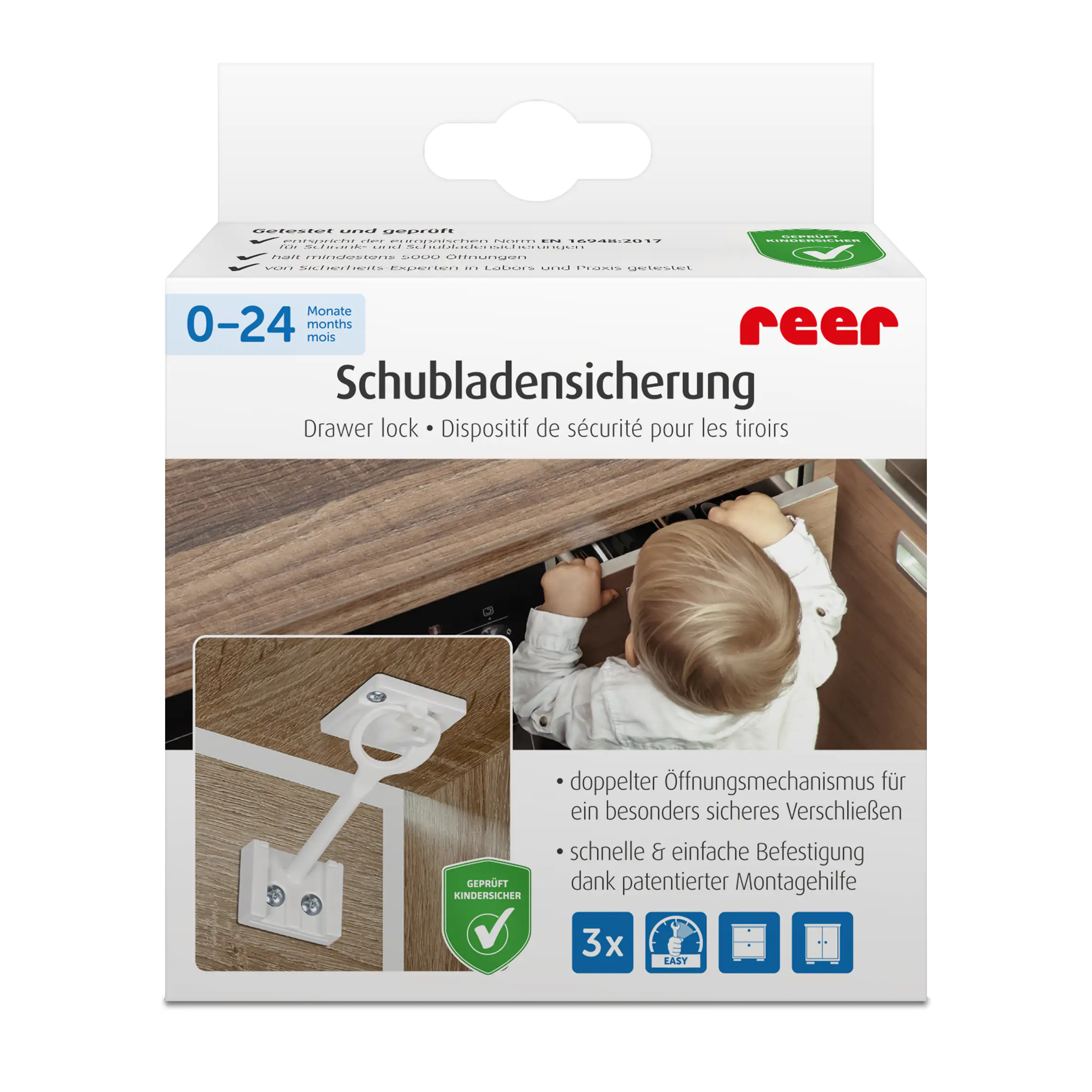 Reer Schrank- u Schubladensicherung 3 Stück