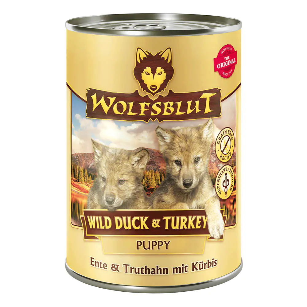 Wolfsblut Wild Duck & Turkey Hundenassfutter Junior getreidefrei 395 g Ente & Truthahn