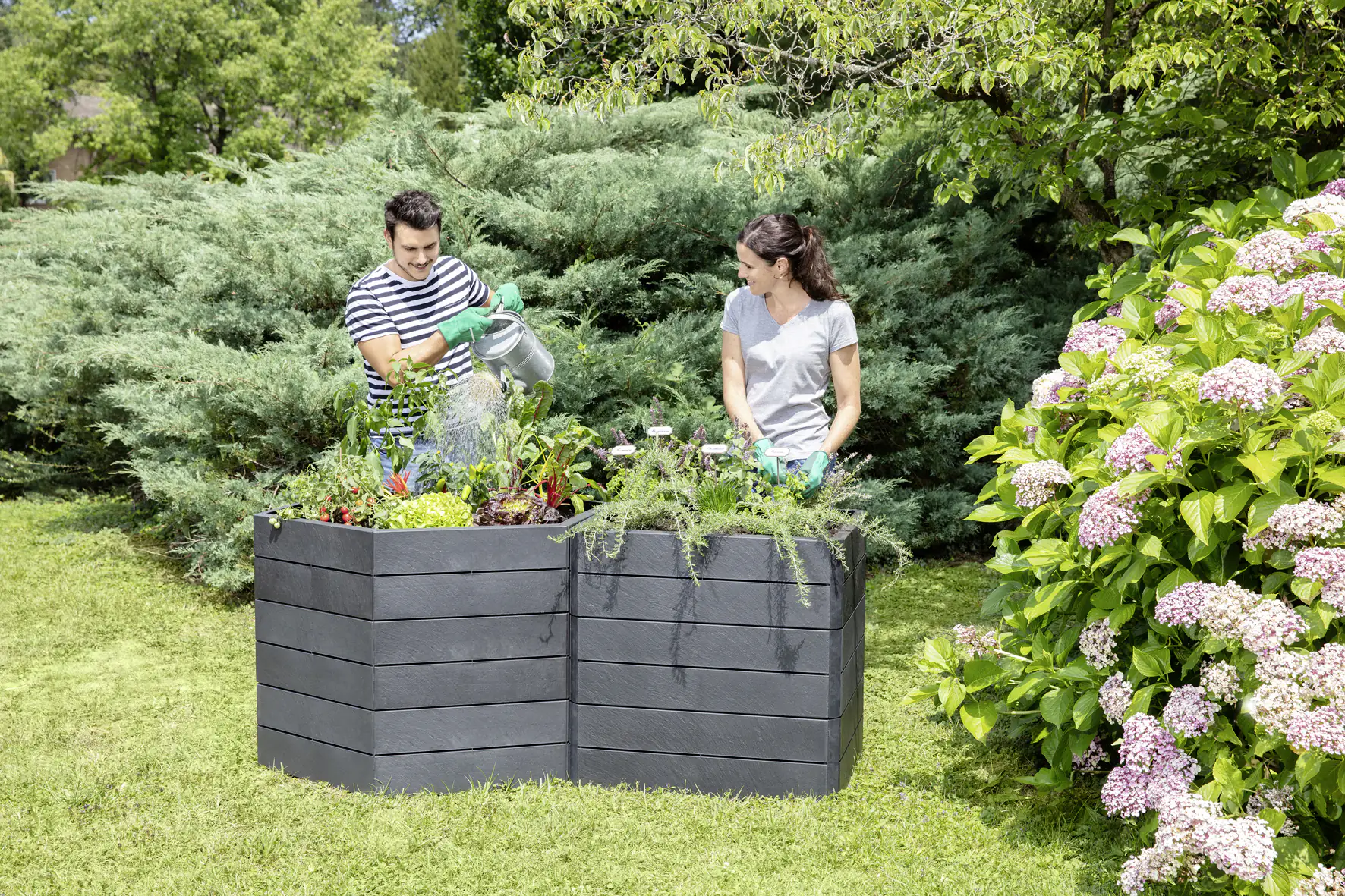 Garantia Hochbeet Ergo Vario 3, stone, Flora Wassersystem
