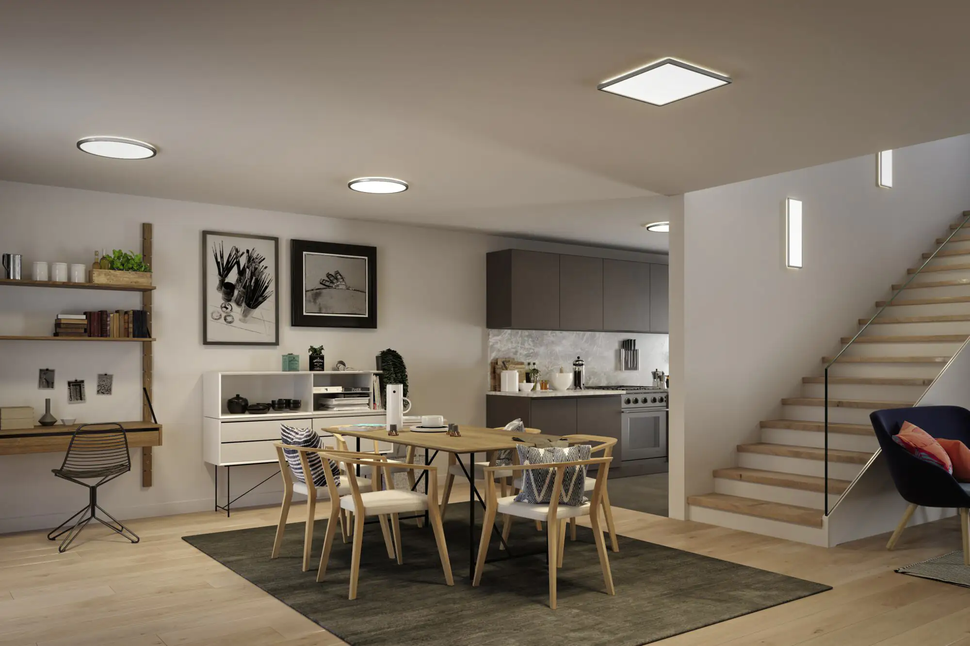 Paulmann LED Panel Atria Shine chrom-matt 58 x 20 cm neutralweiß dimmbar