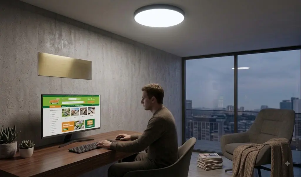 LED Deckenleuchte Bali schwarz Ø 27 x 5 cm neutralweiß