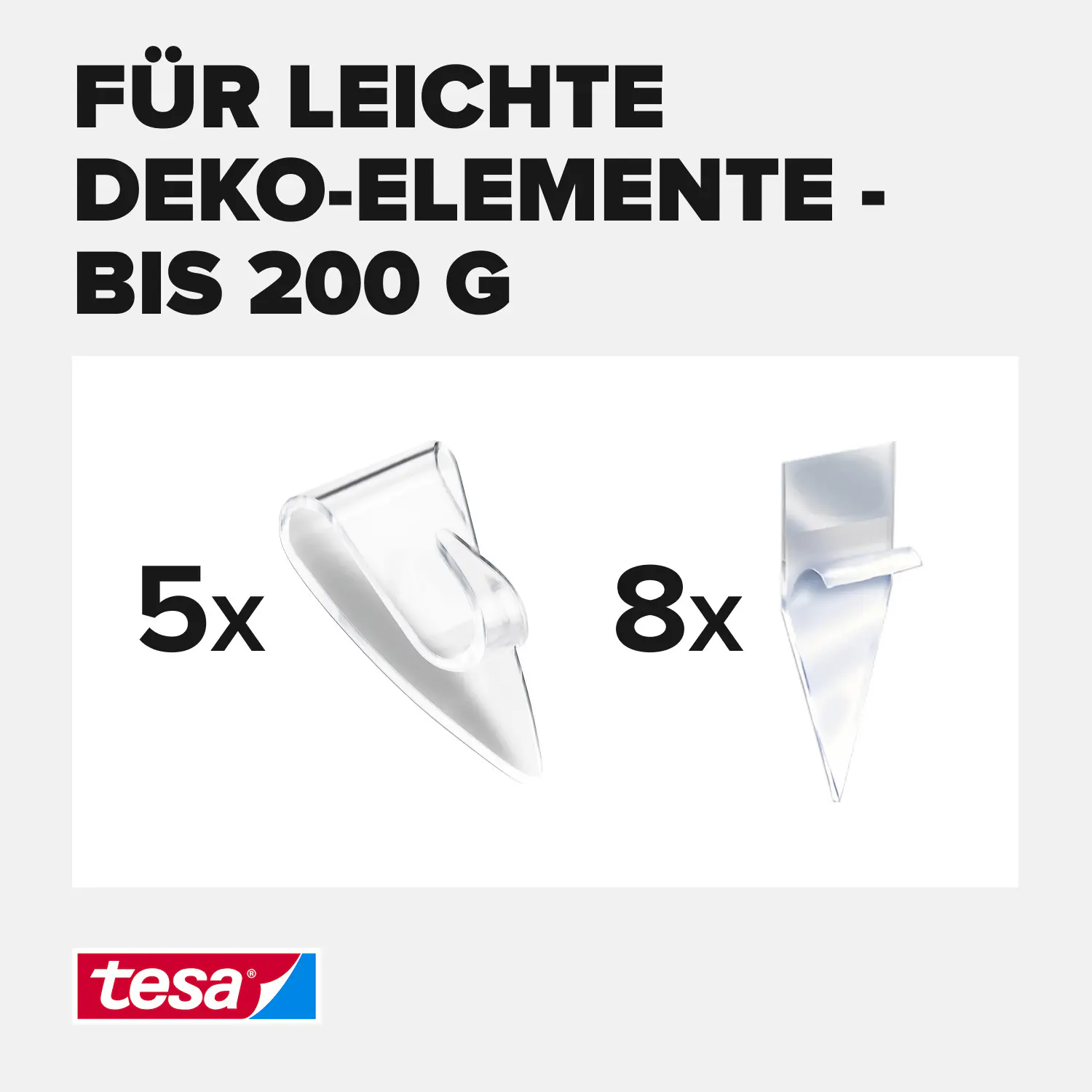 tesa Klebehaken Traglast 200 g, 5 Stück