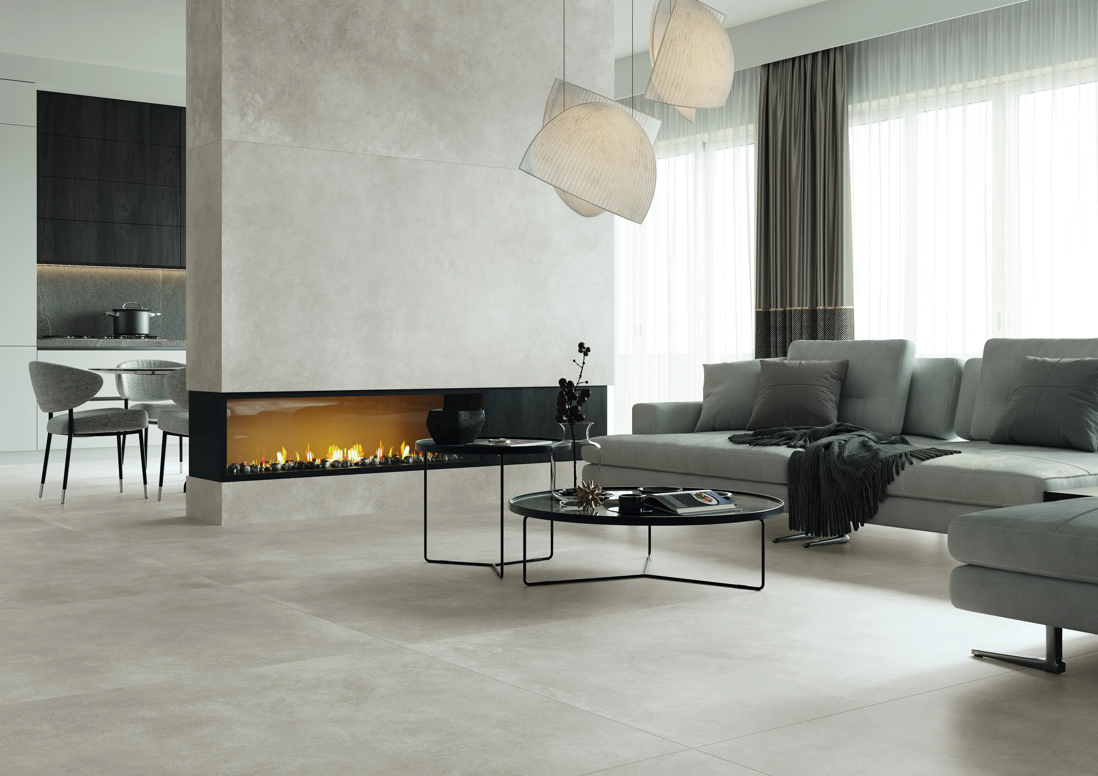 Bodenfliese Feinsteinzeug Modern Concrete 60 x 60 cm ivory
