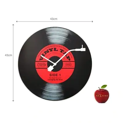 Nextime Wanduhr Vinyl Tab Ø 43 cm