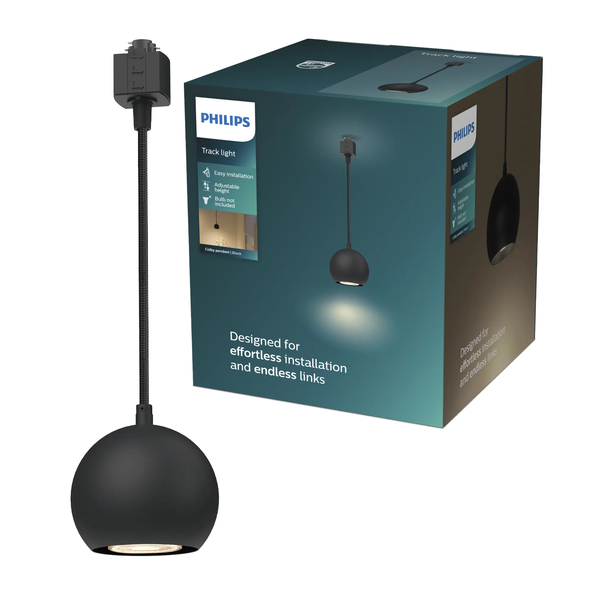 Philips Pendelleuchte 1er Pendel Colby Easy Link schwarz